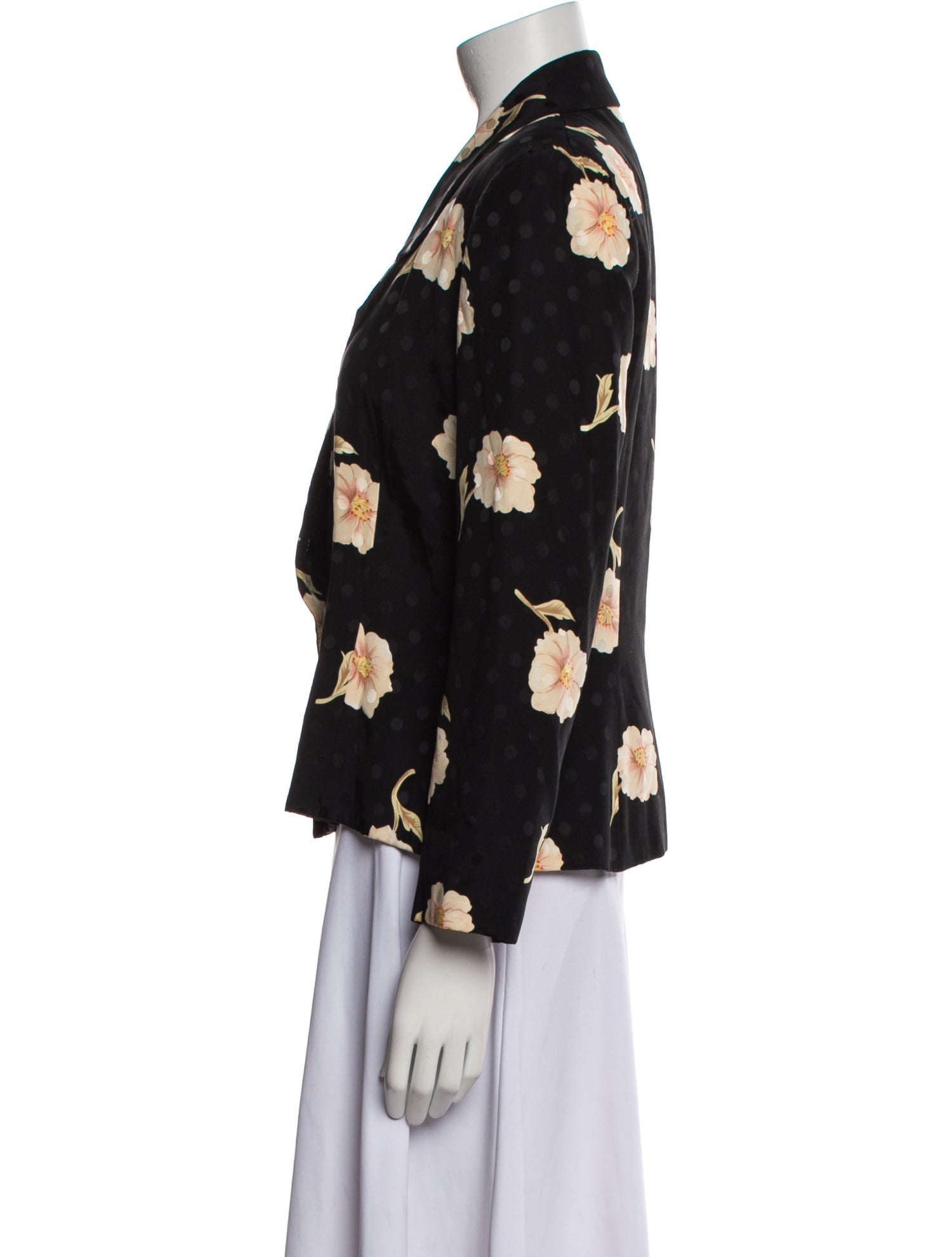 Adele Simpson Silk Floral Print Blazer
