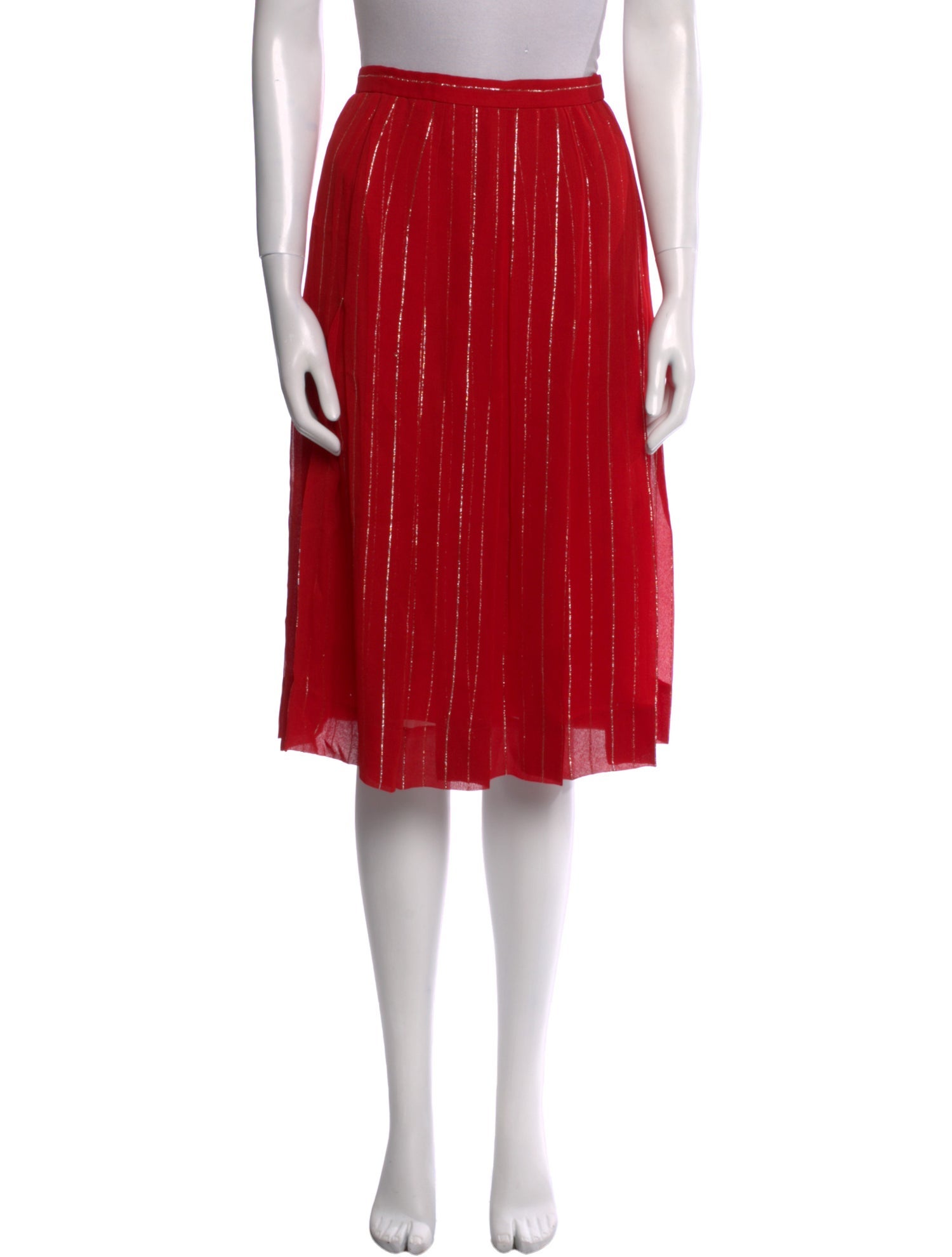 Adele Simpson Striped Knee-Length Skirt