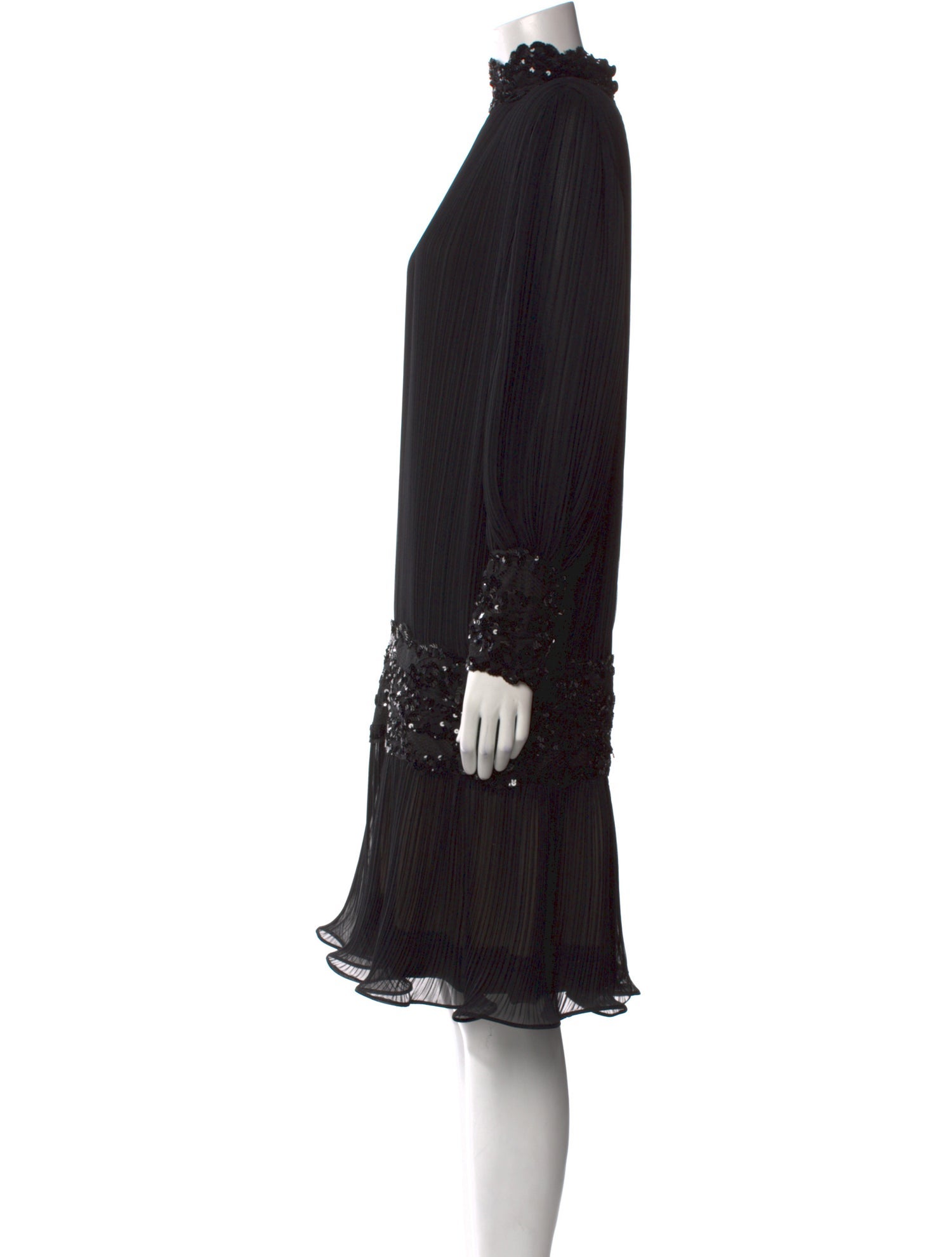 Adele Simpson Mock Neck Knee-Length Dress