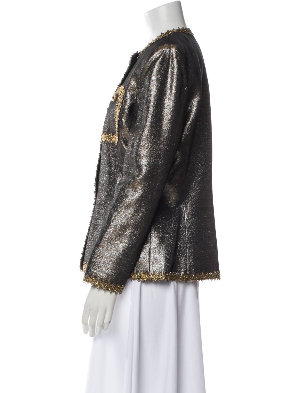 Adele Simpson Evening Jacket Gold & Metallic Prin… - image 2