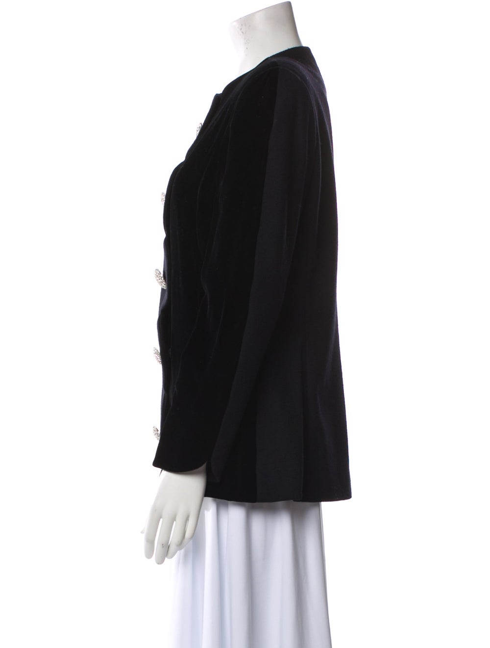 Adele Simpson Wool Evening Jacket Black Scalloped… - image 2