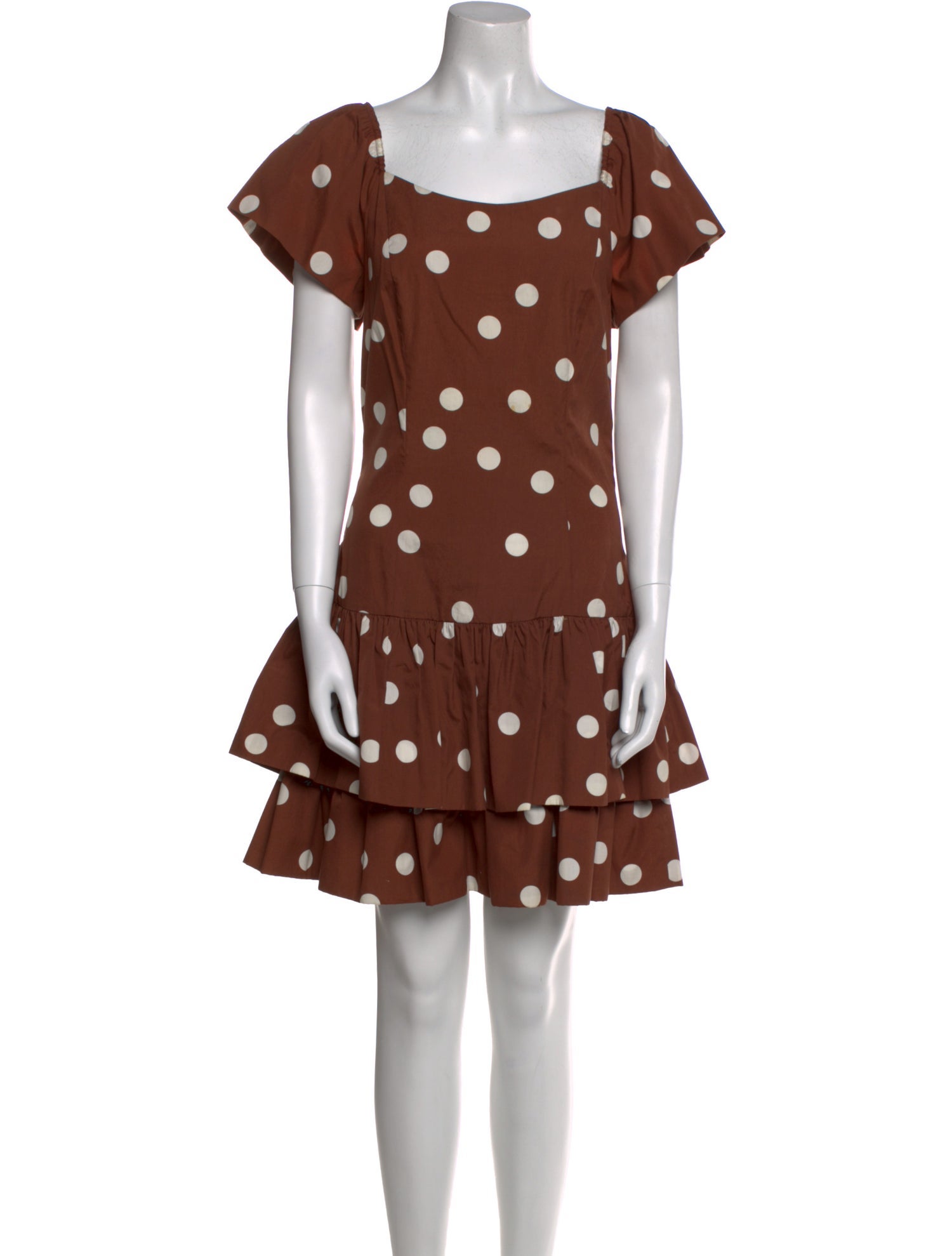 Adele Simpson Polka Dot Print Mini Dress