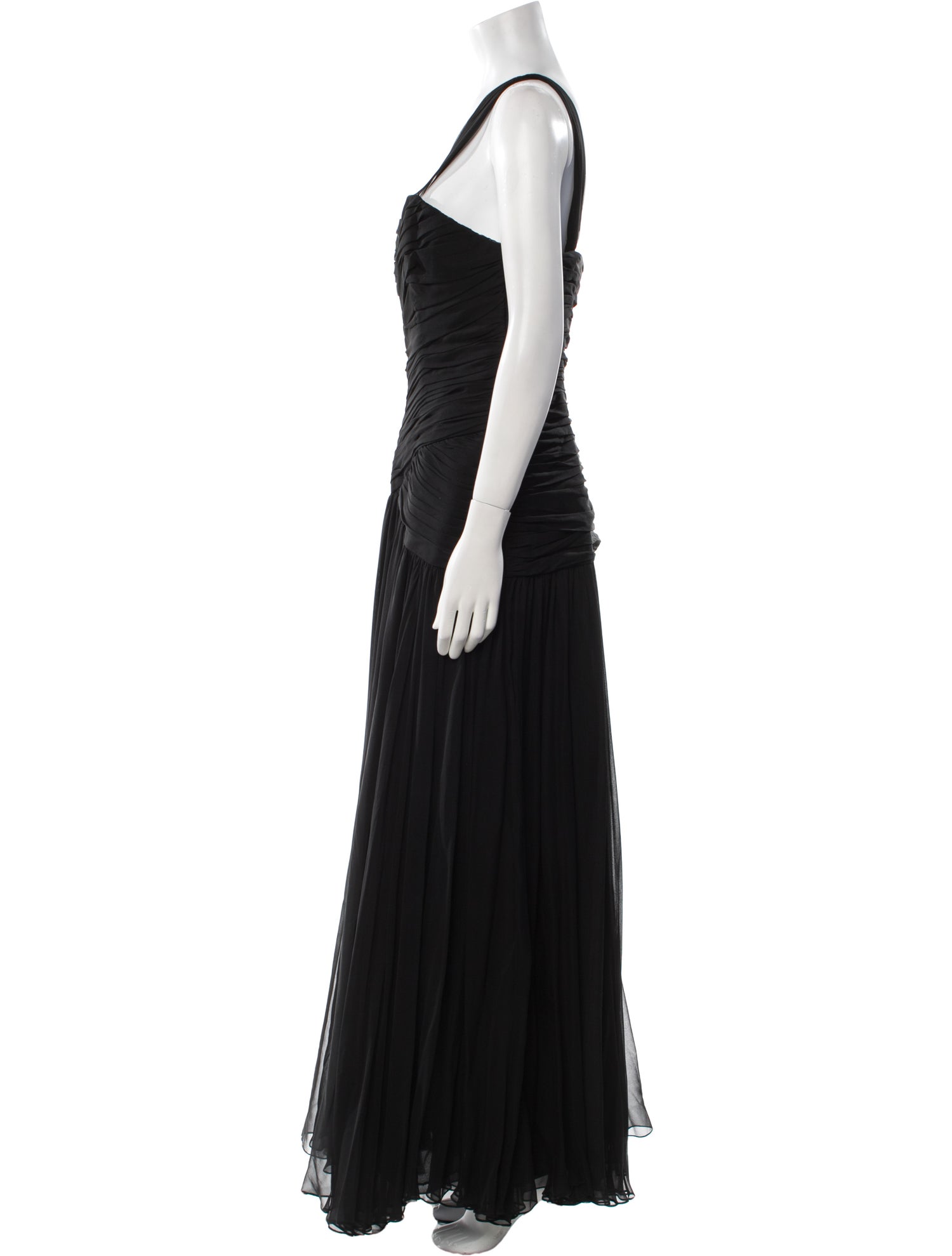Adele Simpson One-Shoulder Long Dress