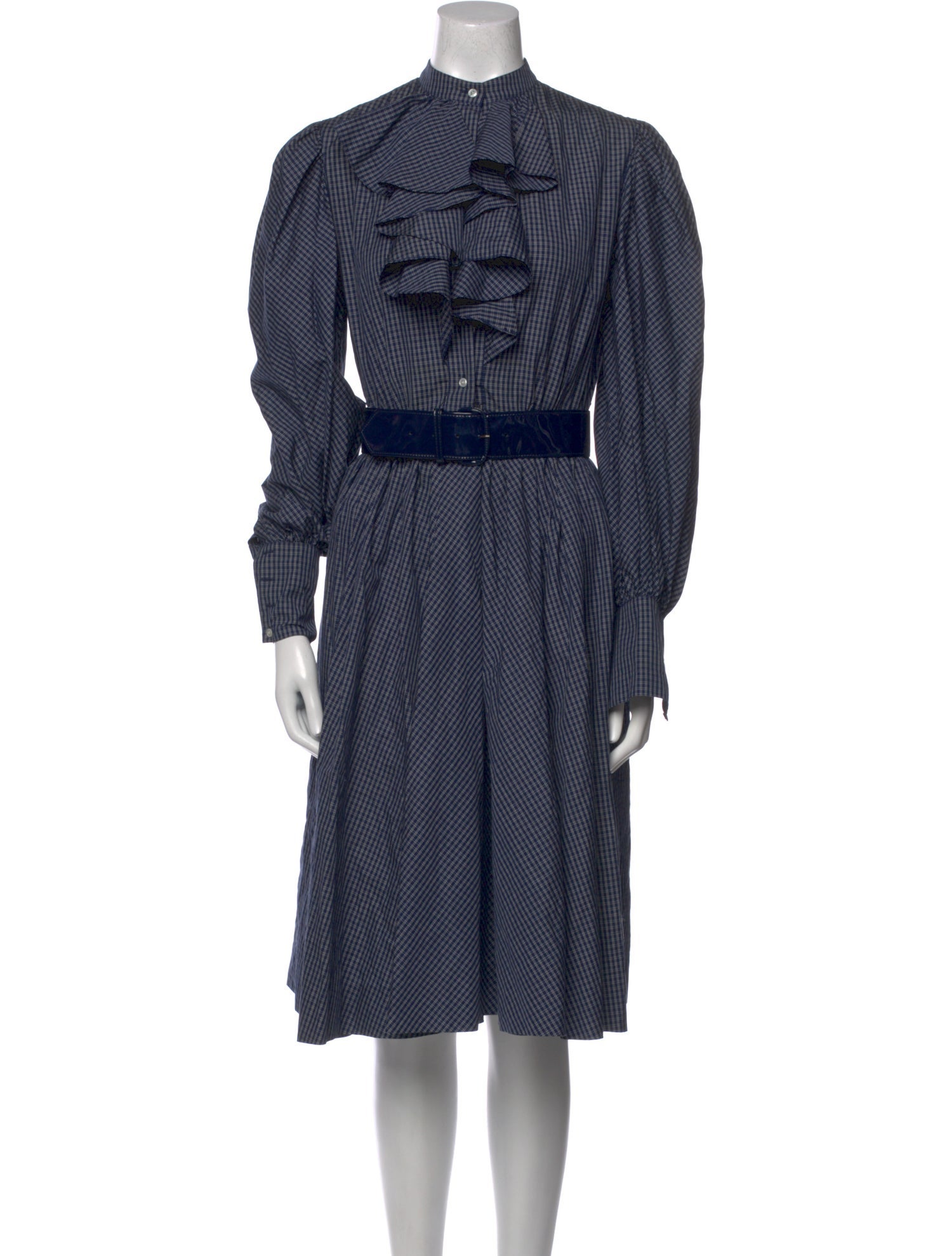 Adele Simpson Plaid Print Knee-Length Dress