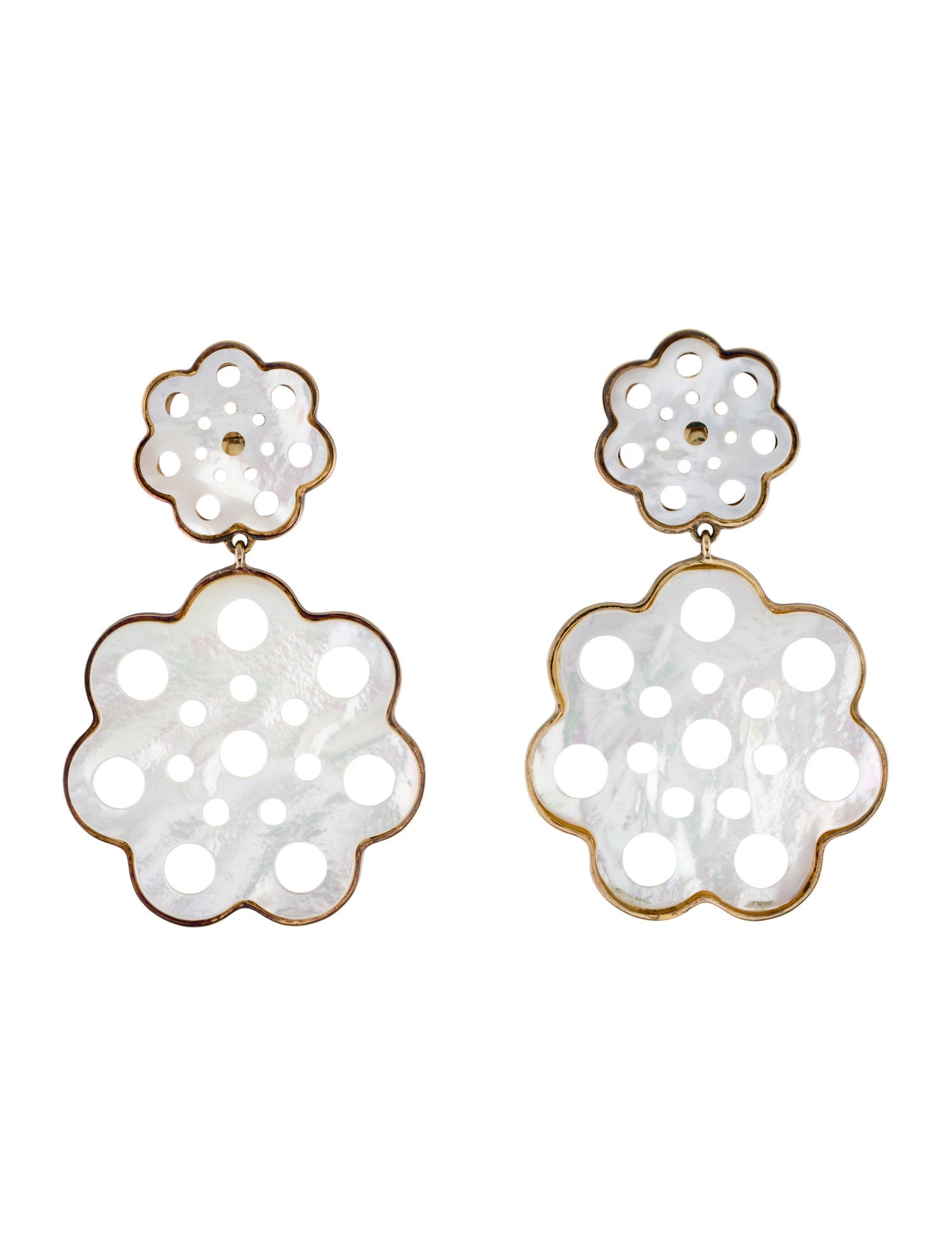 Asha by Ashley McCormick Mother Of Pearl Gardenia Drop Earrings