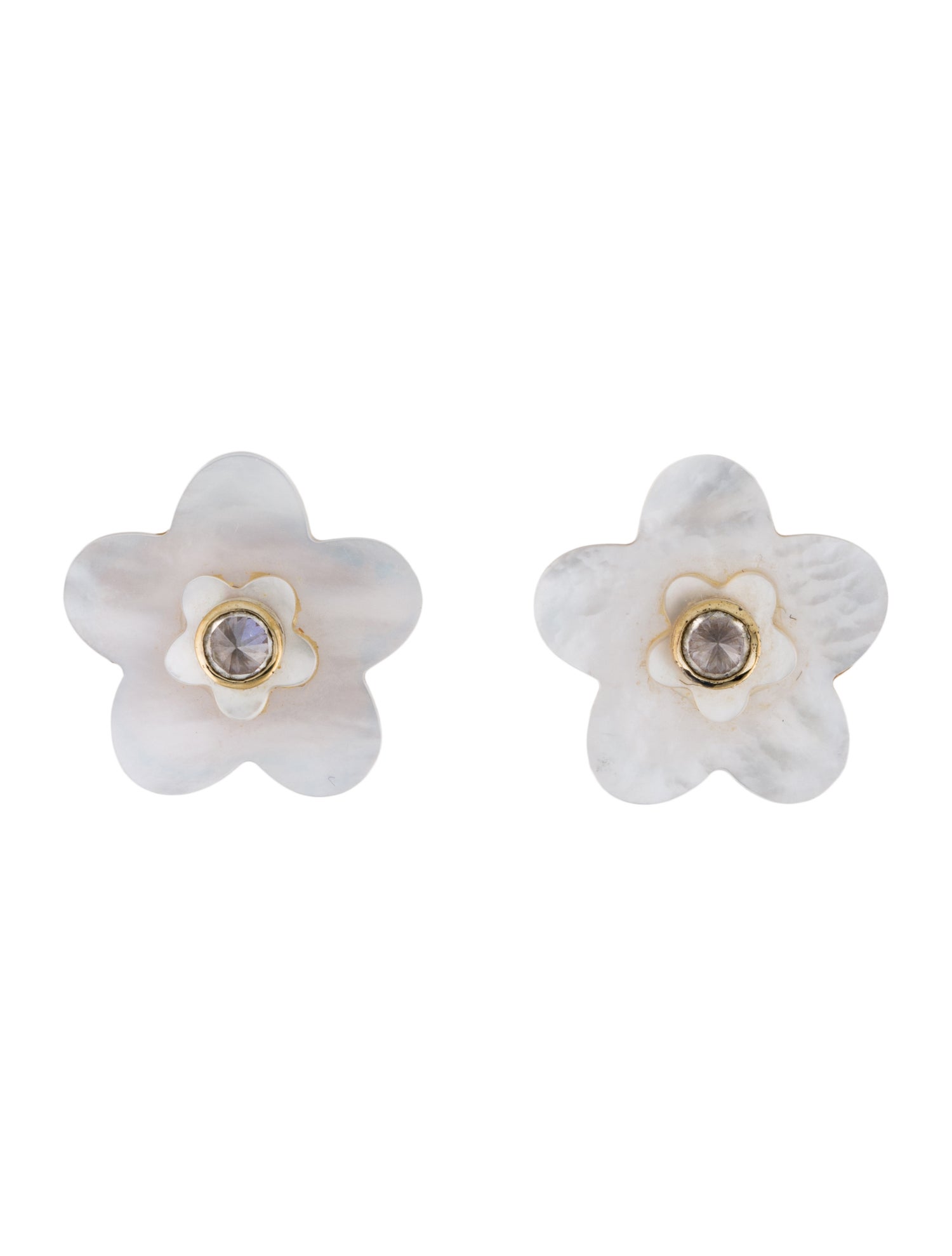 Asha by Ashley McCormick Mother of Pearl Flower Stud Earrings