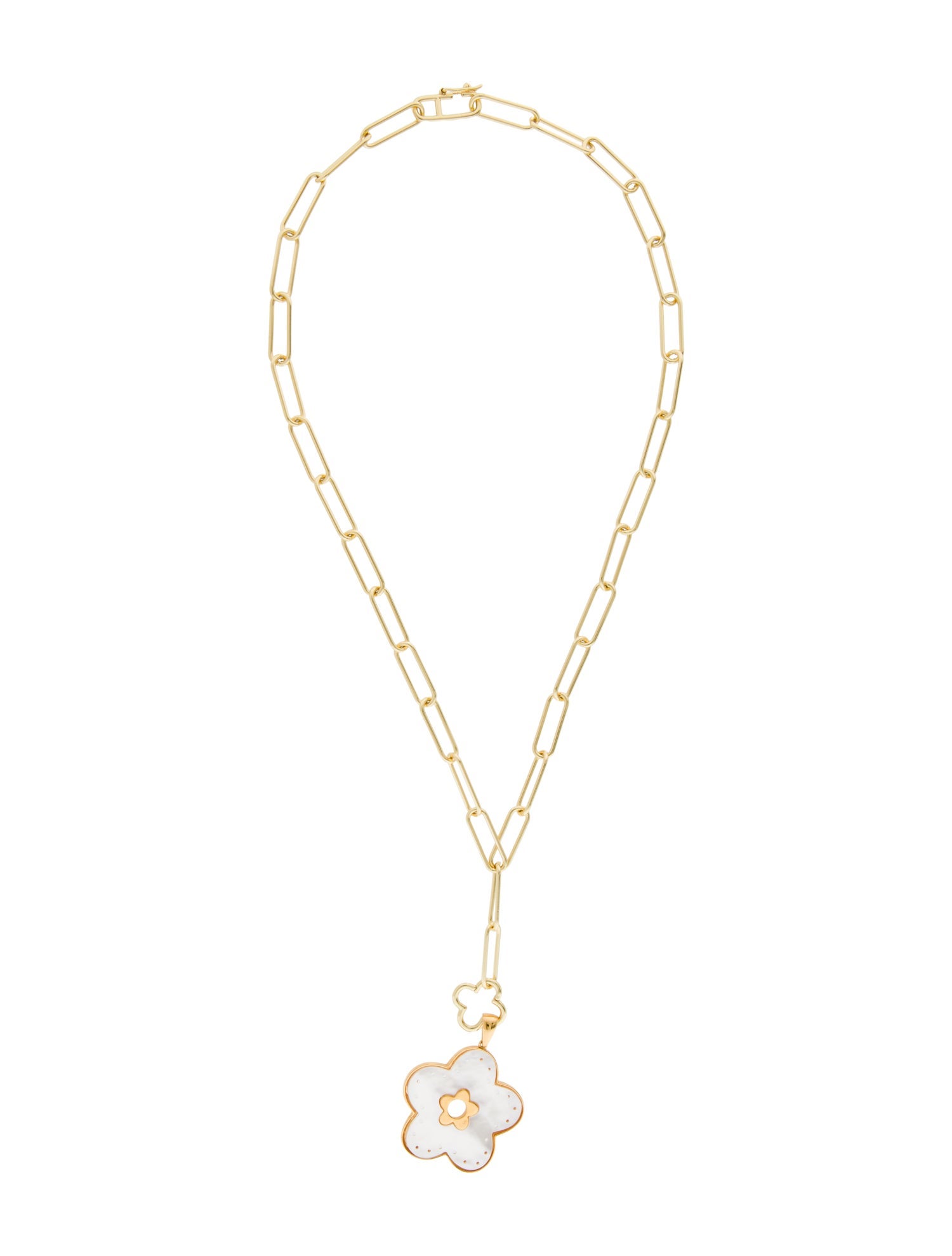 Asha by Ashley McCormick Mother of Pearl Flower Pendant Necklace