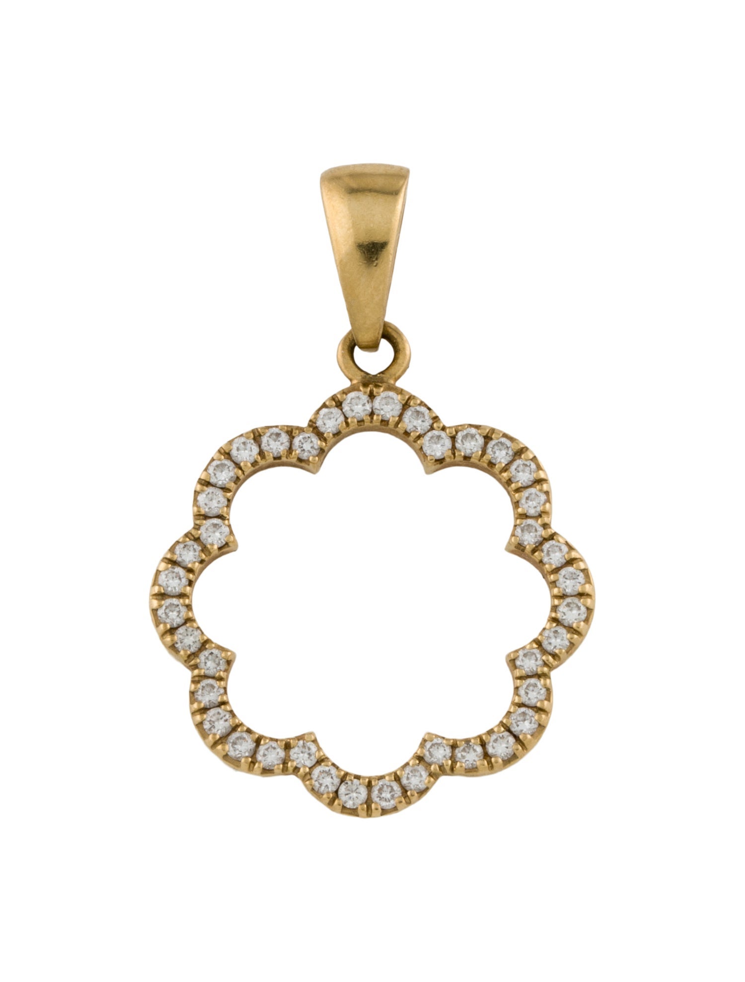 Asha by Ashley McCormick 18K Diamond Scalloped Pendant