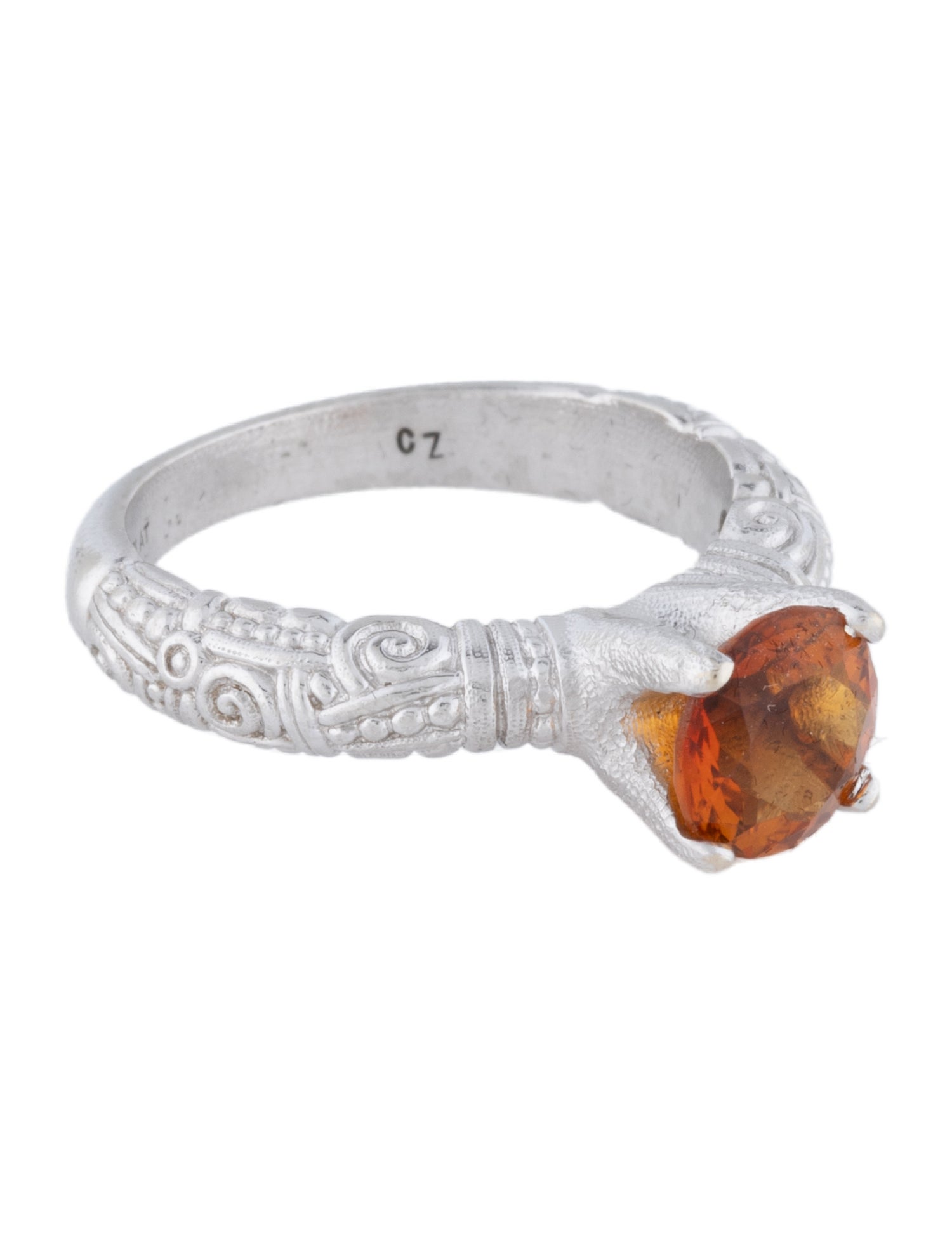 Alex Sepkus Platinum 1.02ctw Citrine & Diamond Crowned Nautilus Ring
