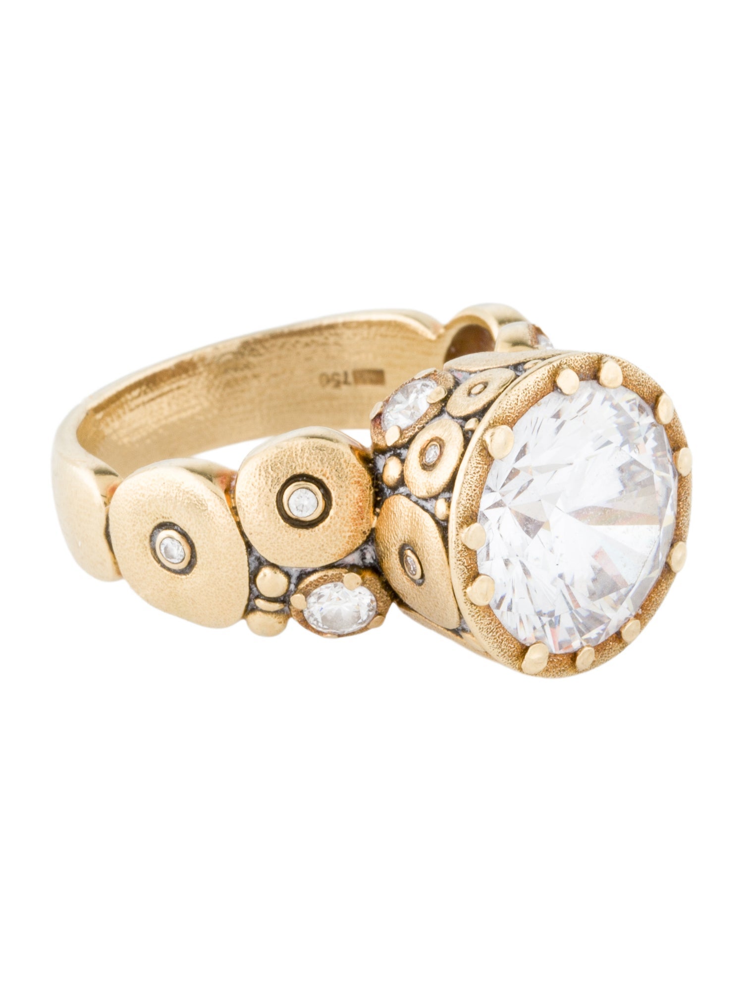 Alex Sepkus 18K Cubic Zirconia & Diamond Cocktail Ring