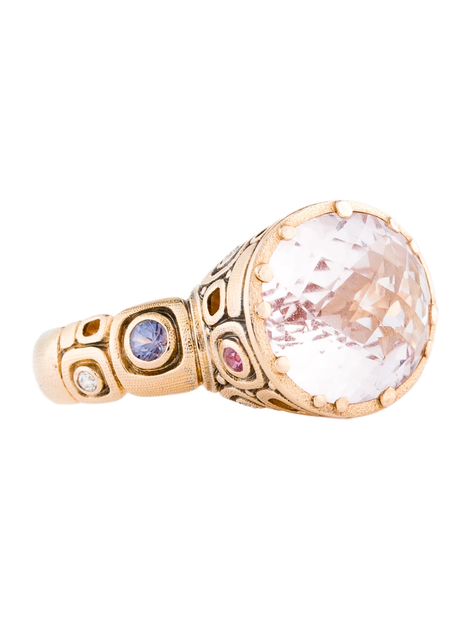 Alex Sepkus 18K Morganite, Sapphire & Diamond Cocktail Ring