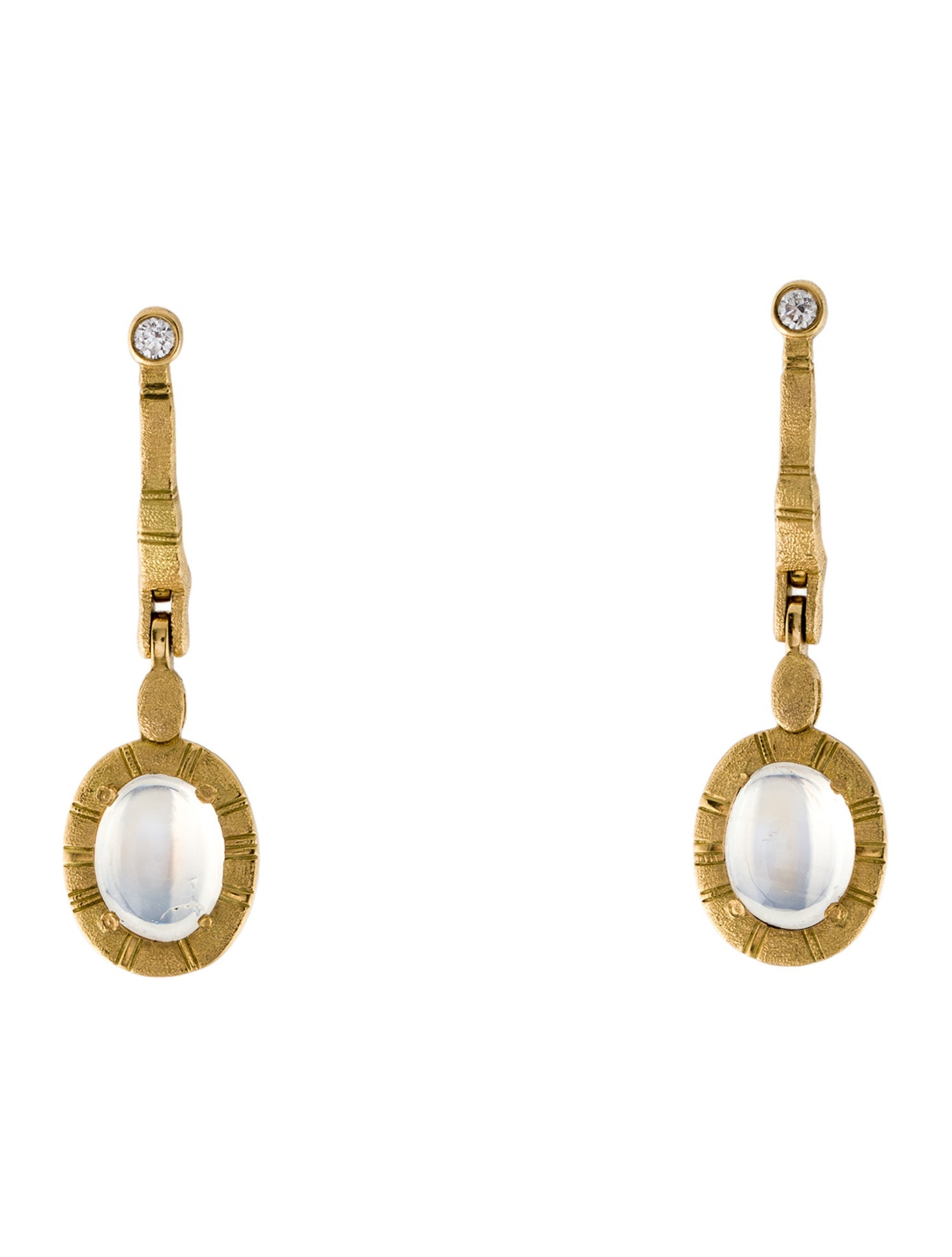 Alex Sepkus 18K Moonstone & Diamond Drop Earrings