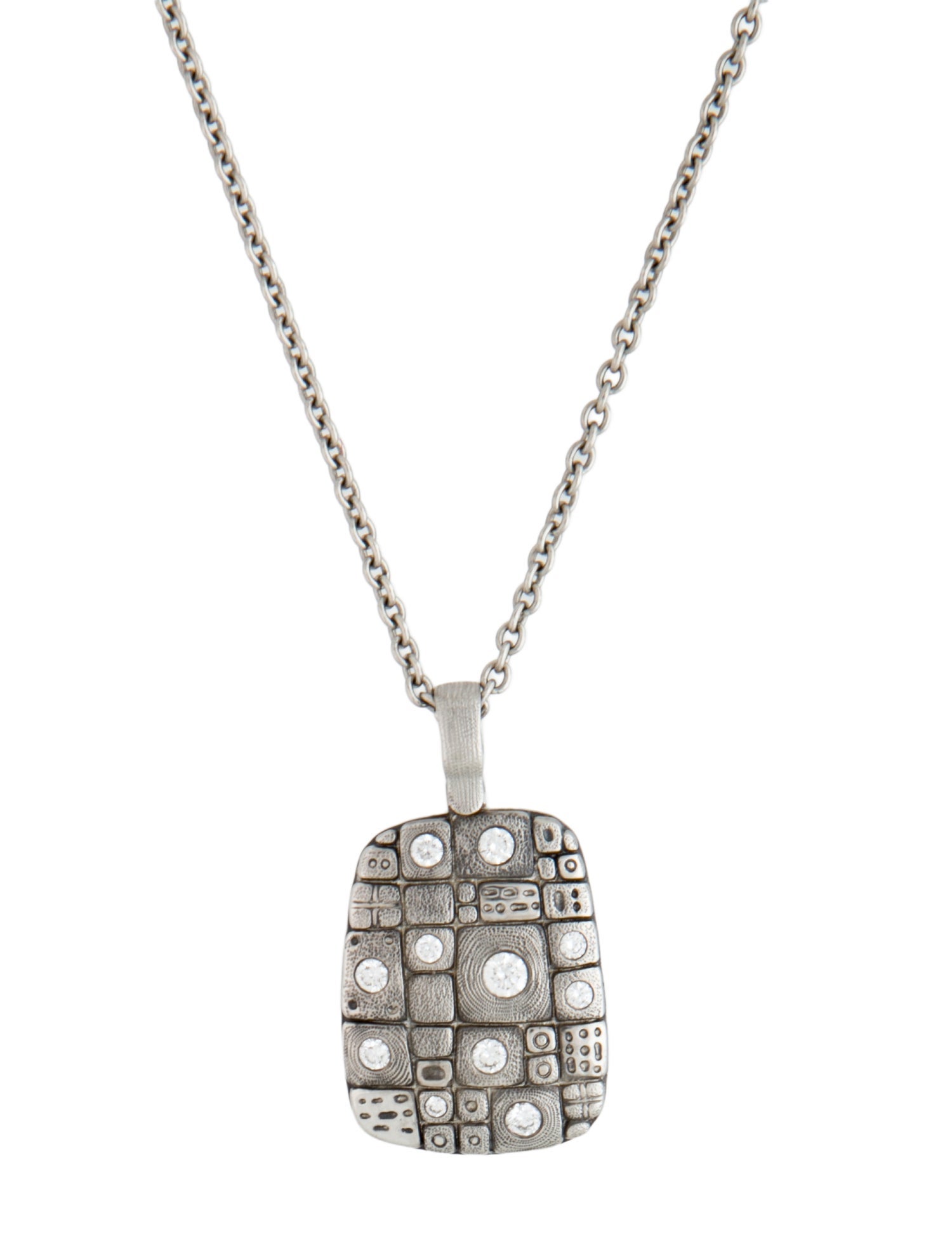 Alex Sepkus Platinum Diamond Old Pathway Pendant Necklace