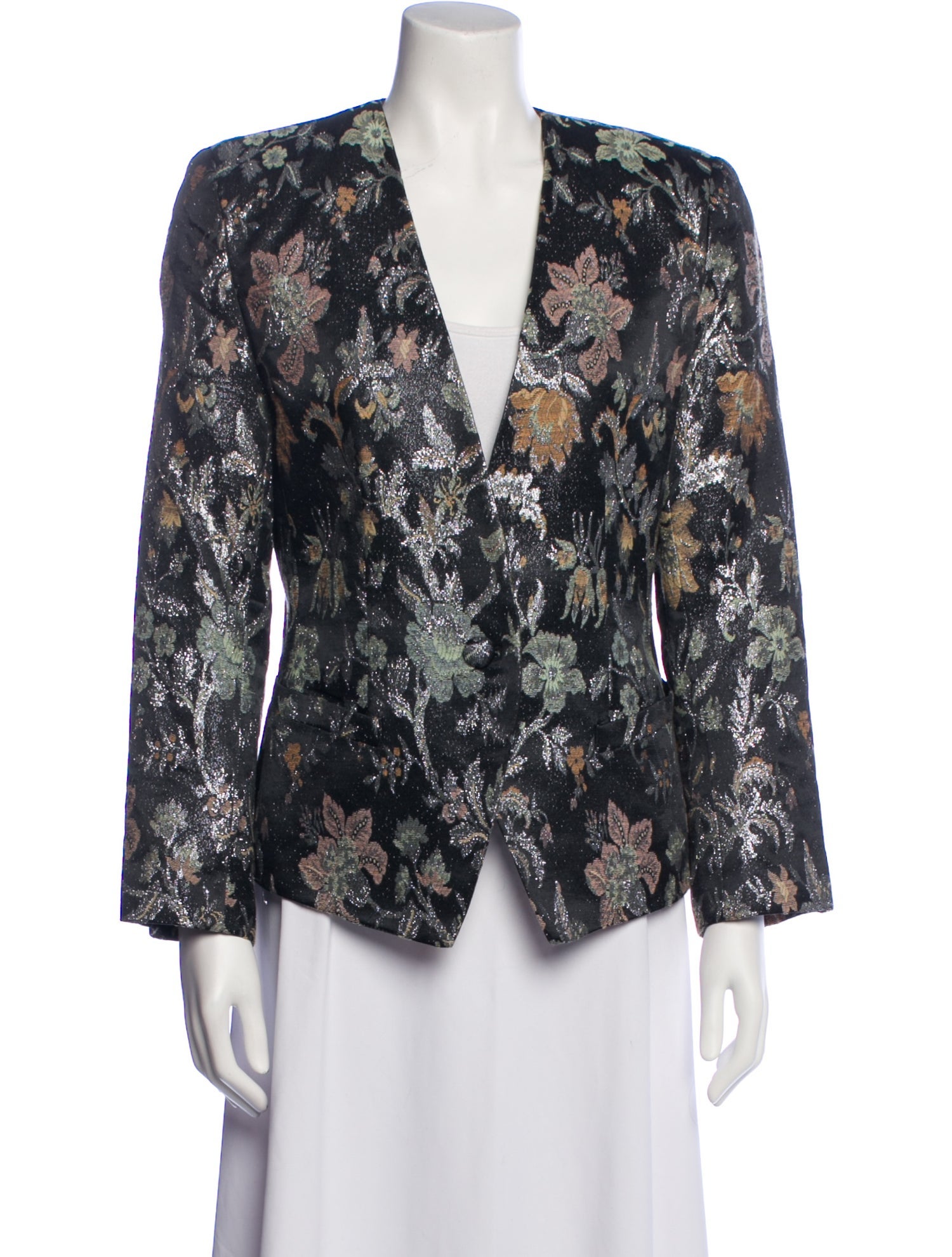 Alfred Sung Vintage Floral Print Evening Jacket