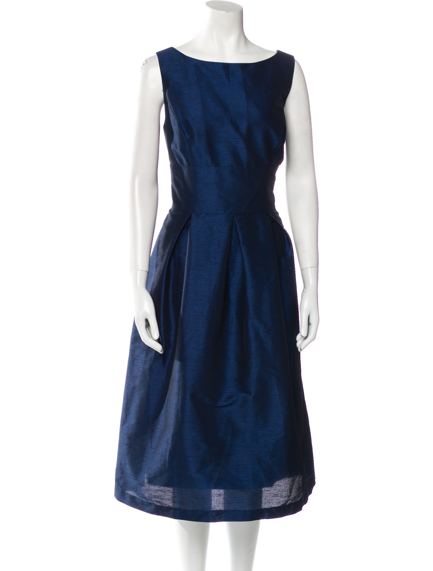 Alfred Sung Bateau Neckline Midi Length Dress