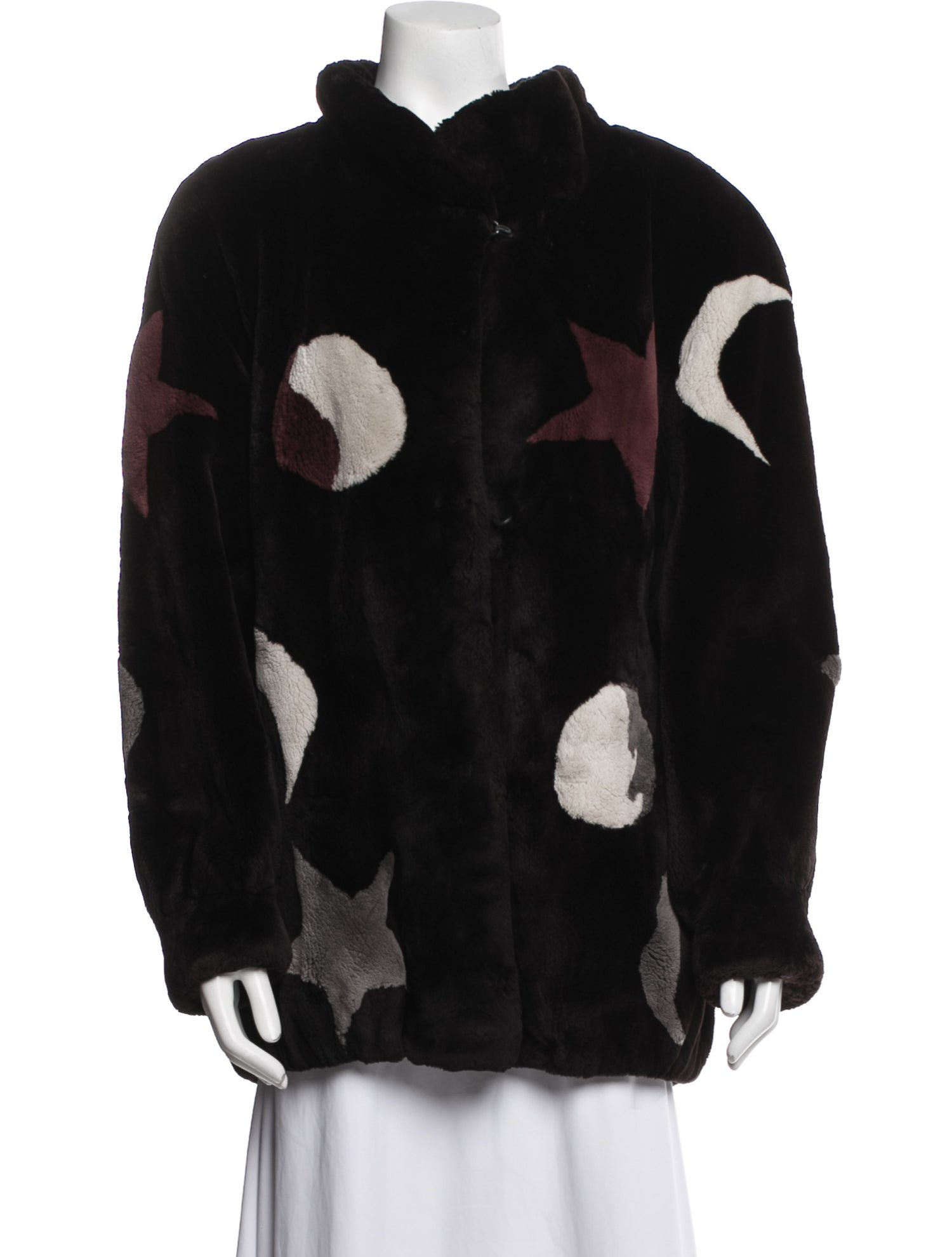 Alfred Sung Printed Fur Jacket