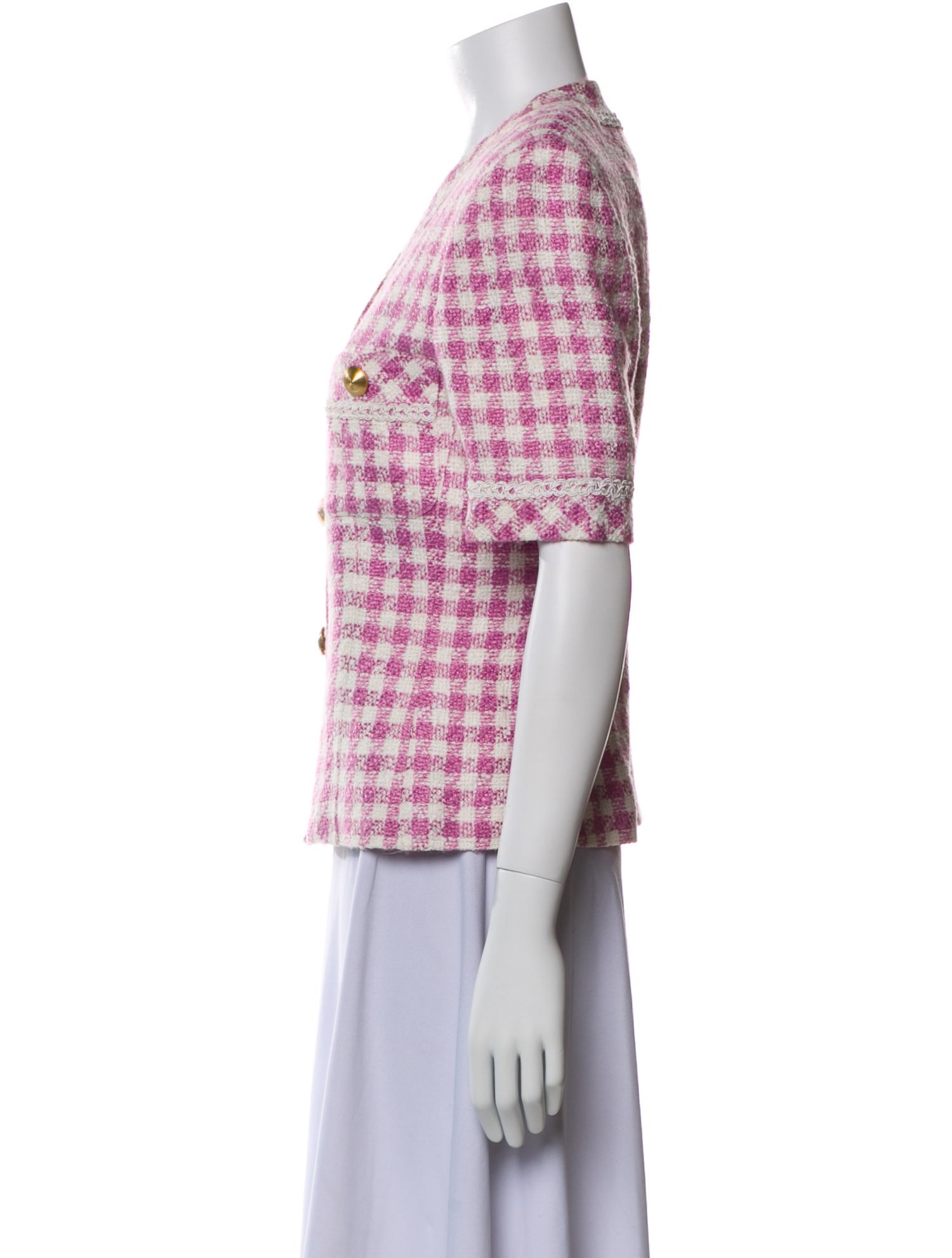 Alfred Sung Tweed Plaid Print Blazer