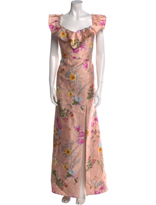 Alfred Sung Floral Print Long Dress