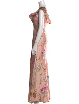 Alfred Sung Floral Print Long Dress