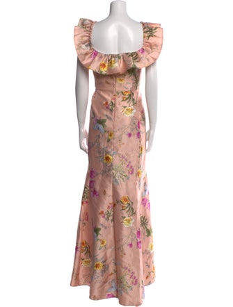 Alfred Sung Floral Print Long Dress