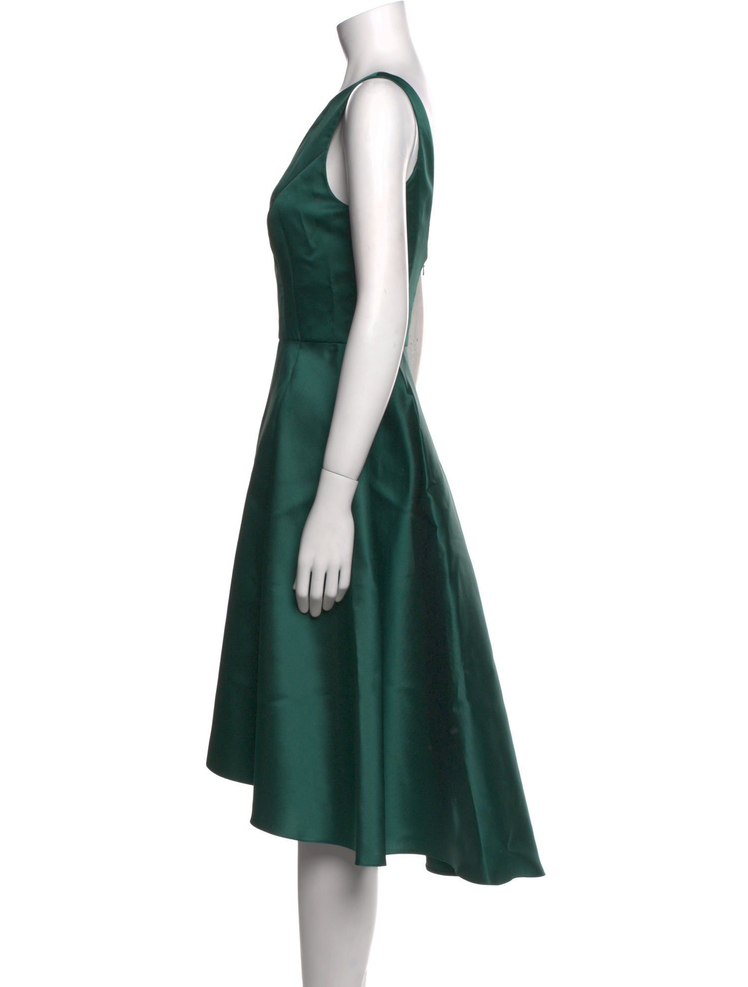 Alfred Sung Bateau Neckline Midi Length Dress