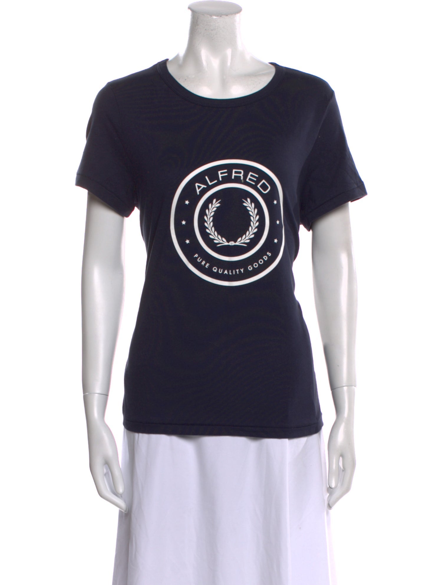 Alfred Sung Graphic Print Crew Neck T-Shirt