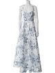 Alfred Sung Floral Print Long Dress