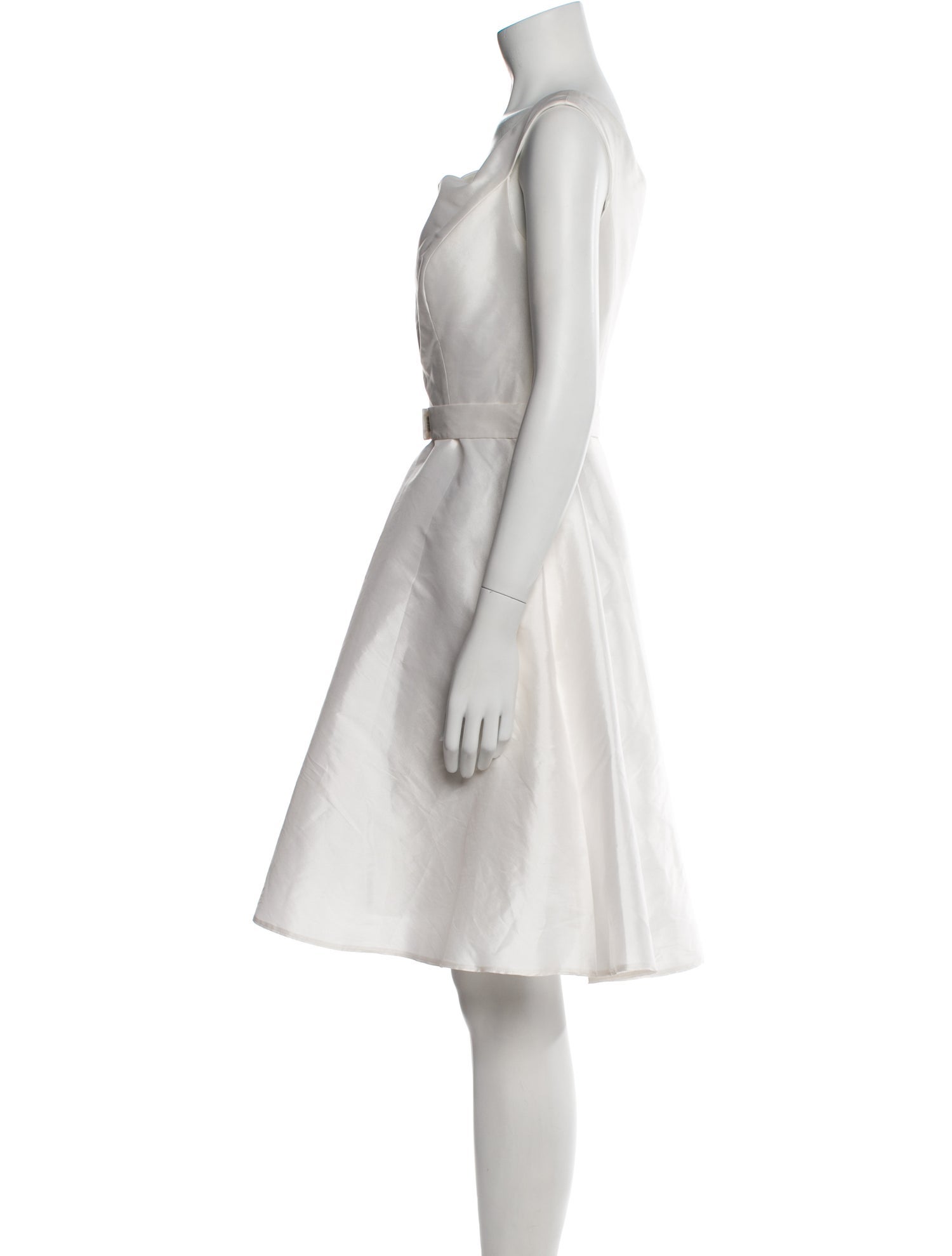 Alfred Sung Bateau Neckline Mini Dress