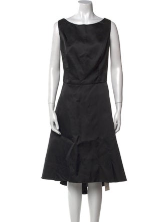 Alfred Sung Bateau Neckline Midi Length Dress