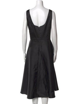 Alfred Sung Bateau Neckline Midi Length Dress