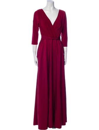 Alfred Sung V-Neck Long Dress