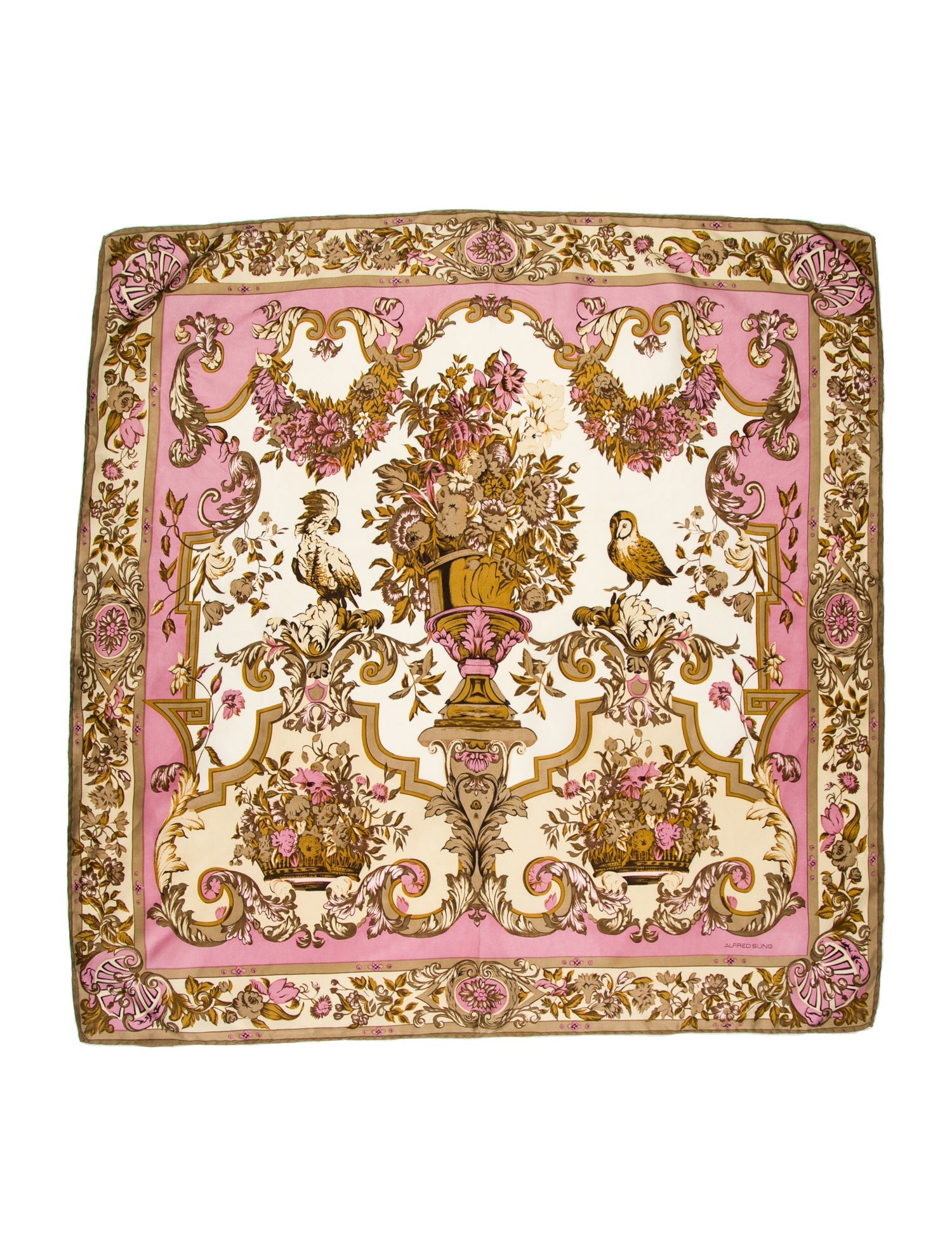 Alfred Sung Silk Printed Scarf