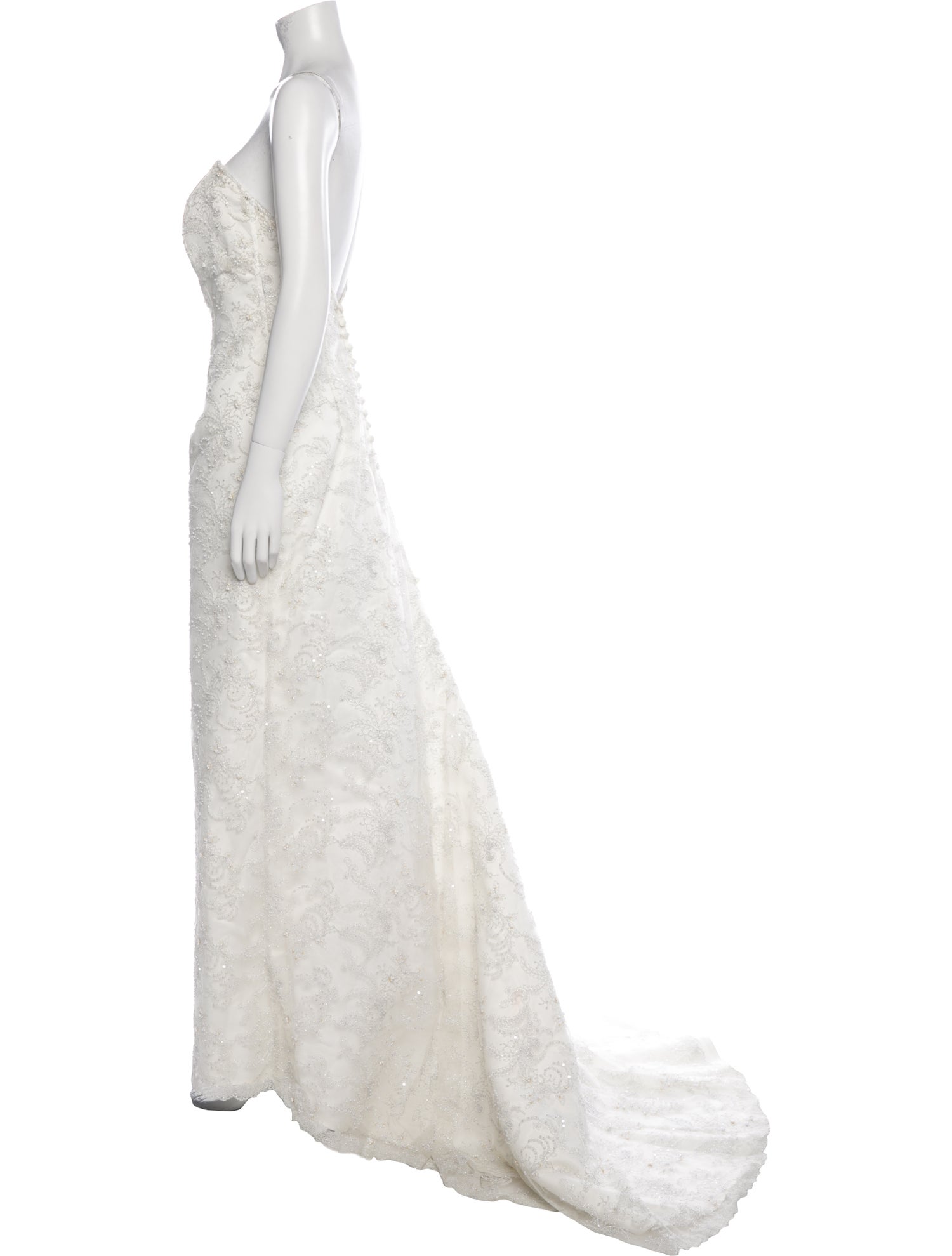 Alfred Sung Lace Pattern Long Dress