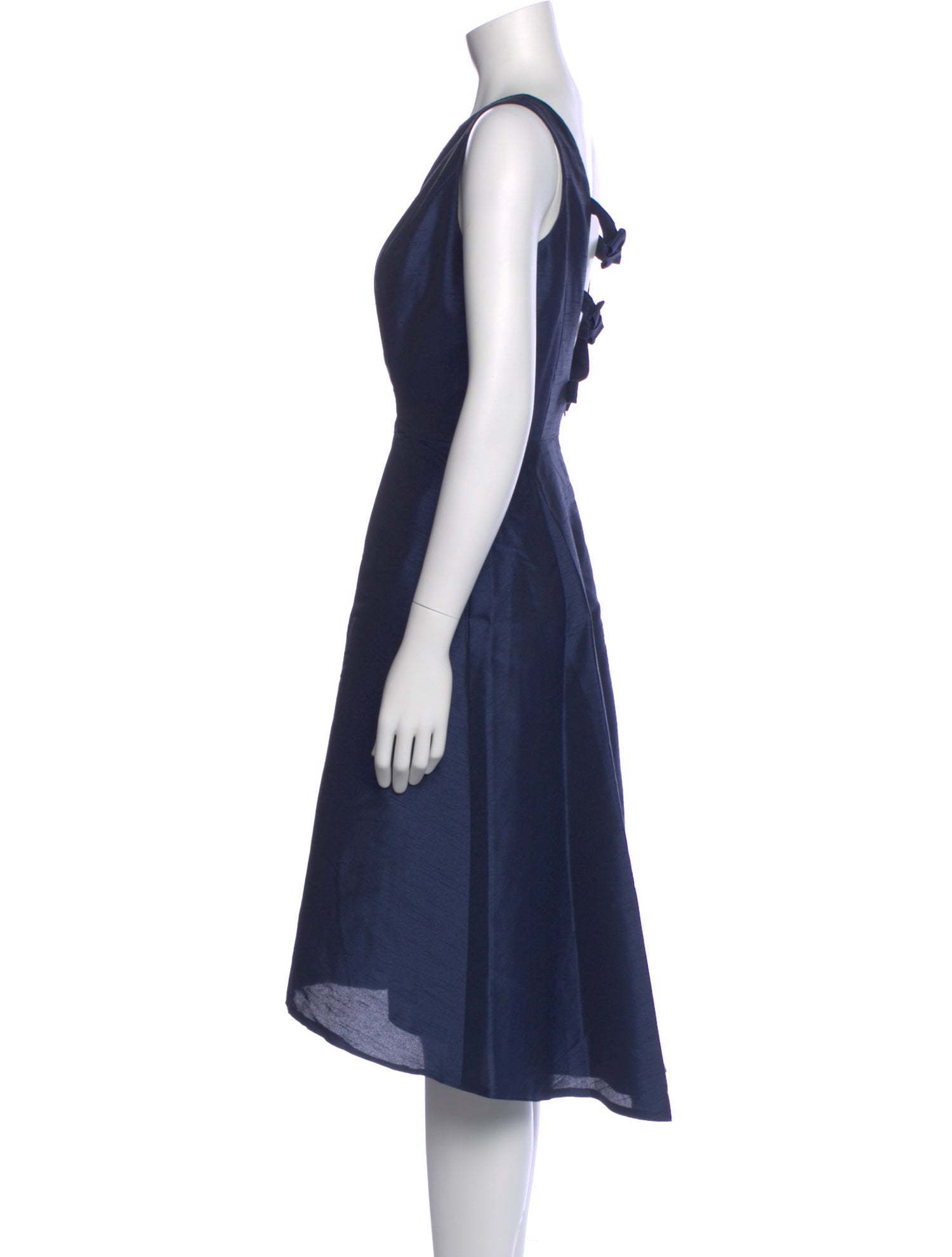 Alfred Sung Bateau Neckline Midi Length Dress