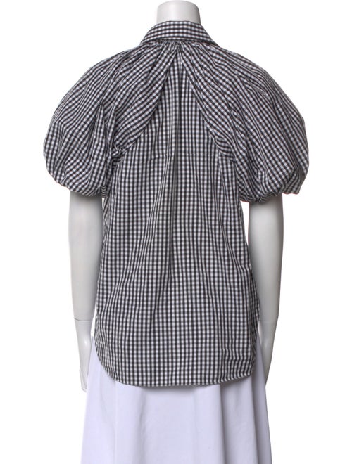 ASHLYN Plaid Print Short Sleeve Button-Up Top