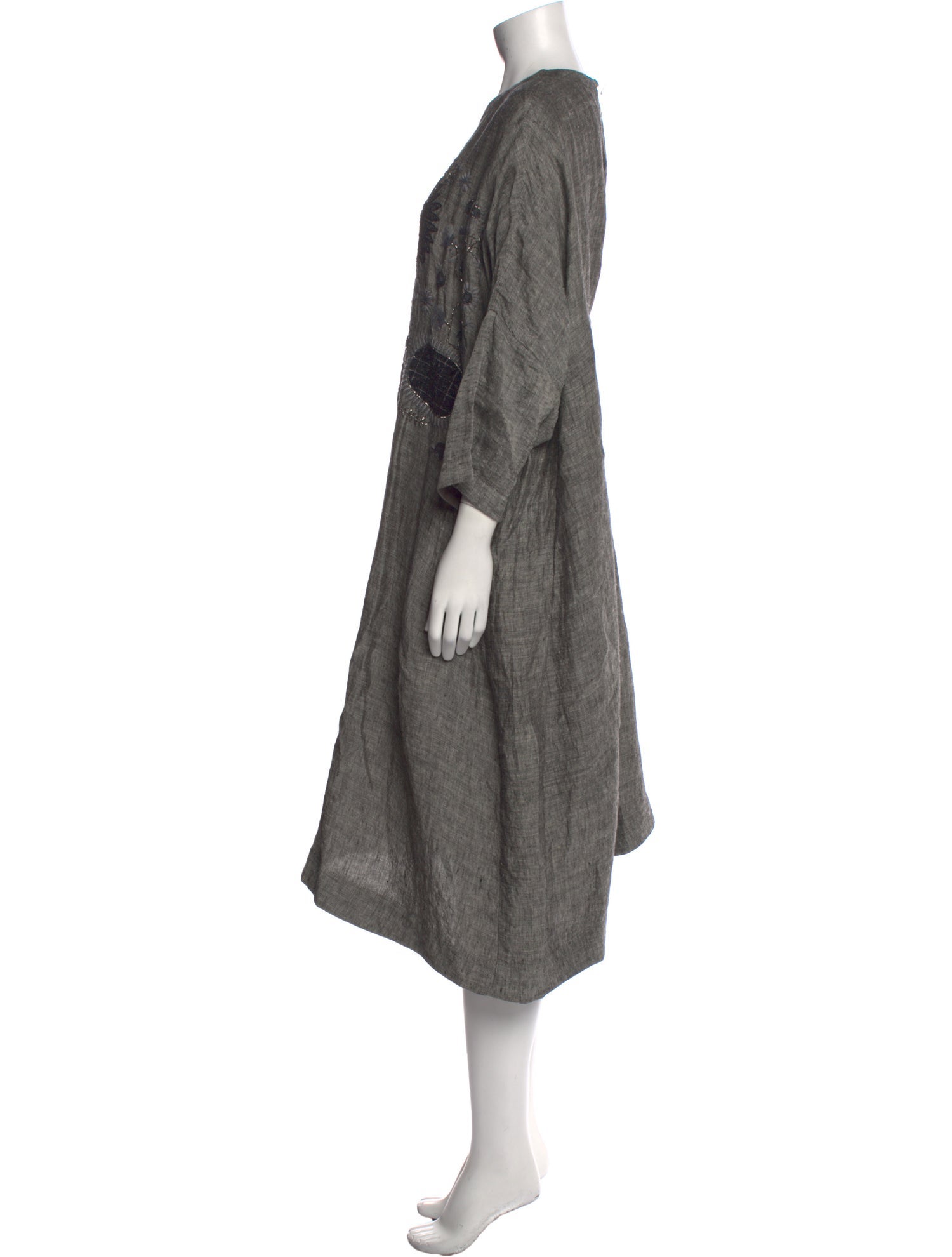 Aodress Crew Neck Midi Length Dress