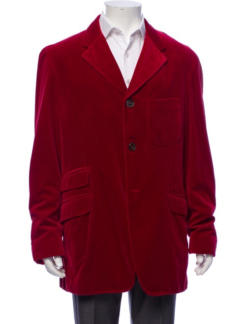 Asprey Velvet Notch-Lapel Coat red