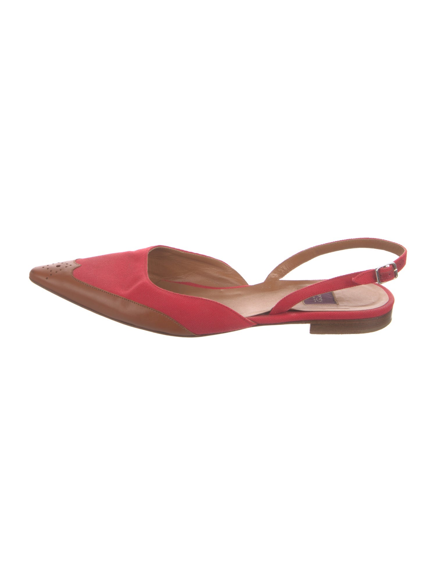 Asprey Lasercut Accents Slingback Flats - Brown Flats, Shoes - ASP22277 ...