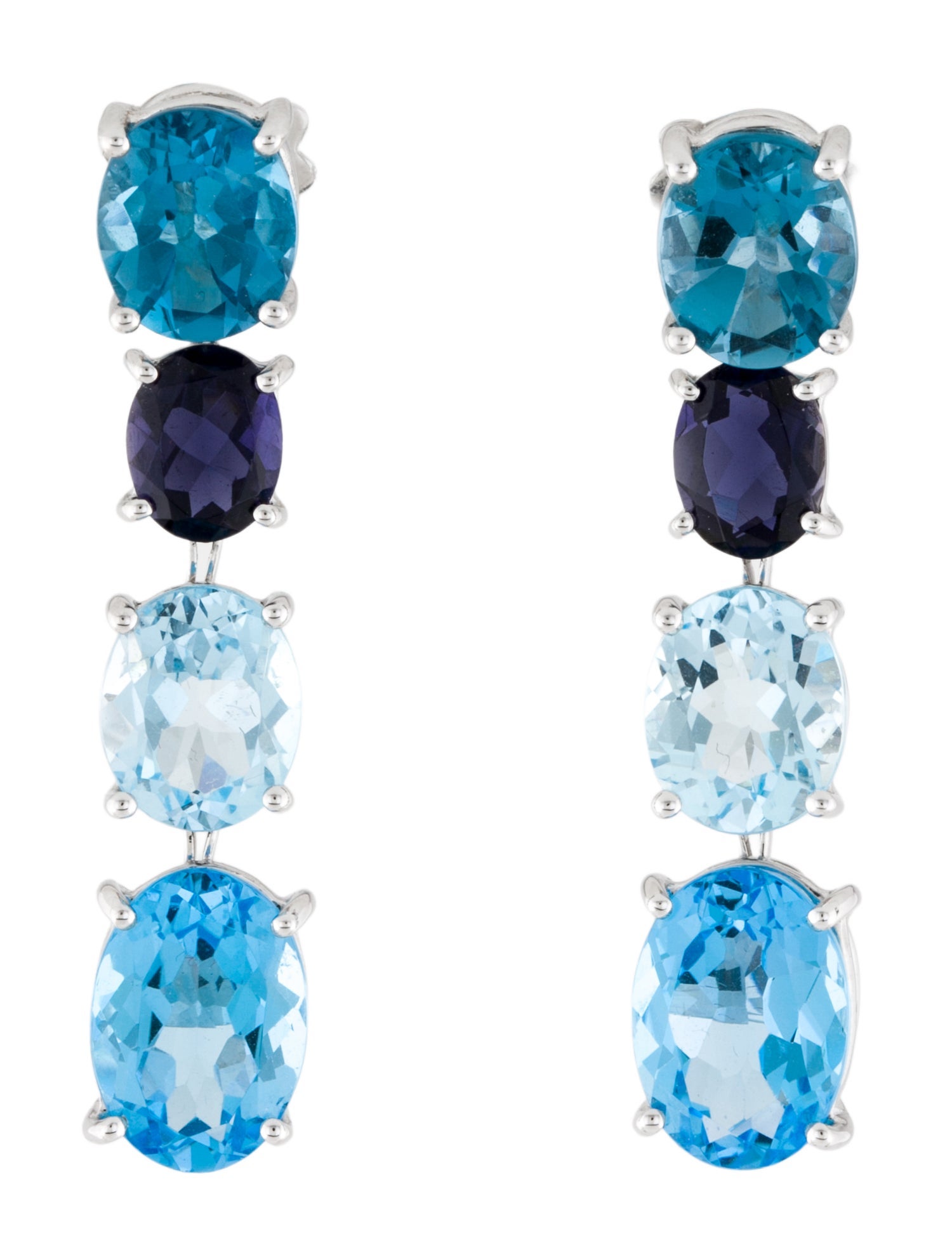Asprey 18K Iolite & Topaz Drop Earrings