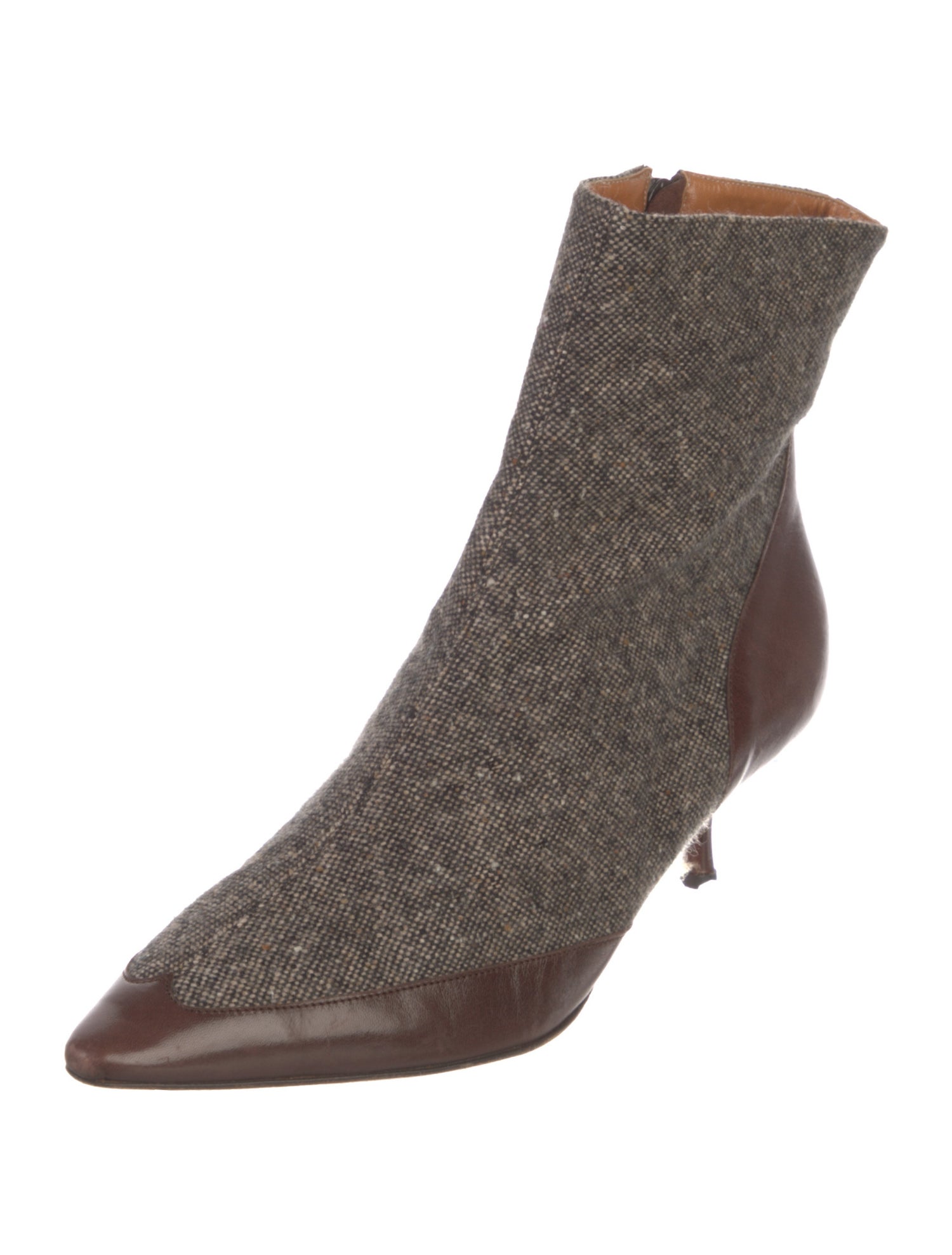 Asprey Colorblock Pattern Leather Trim Embellishment Sock Boots