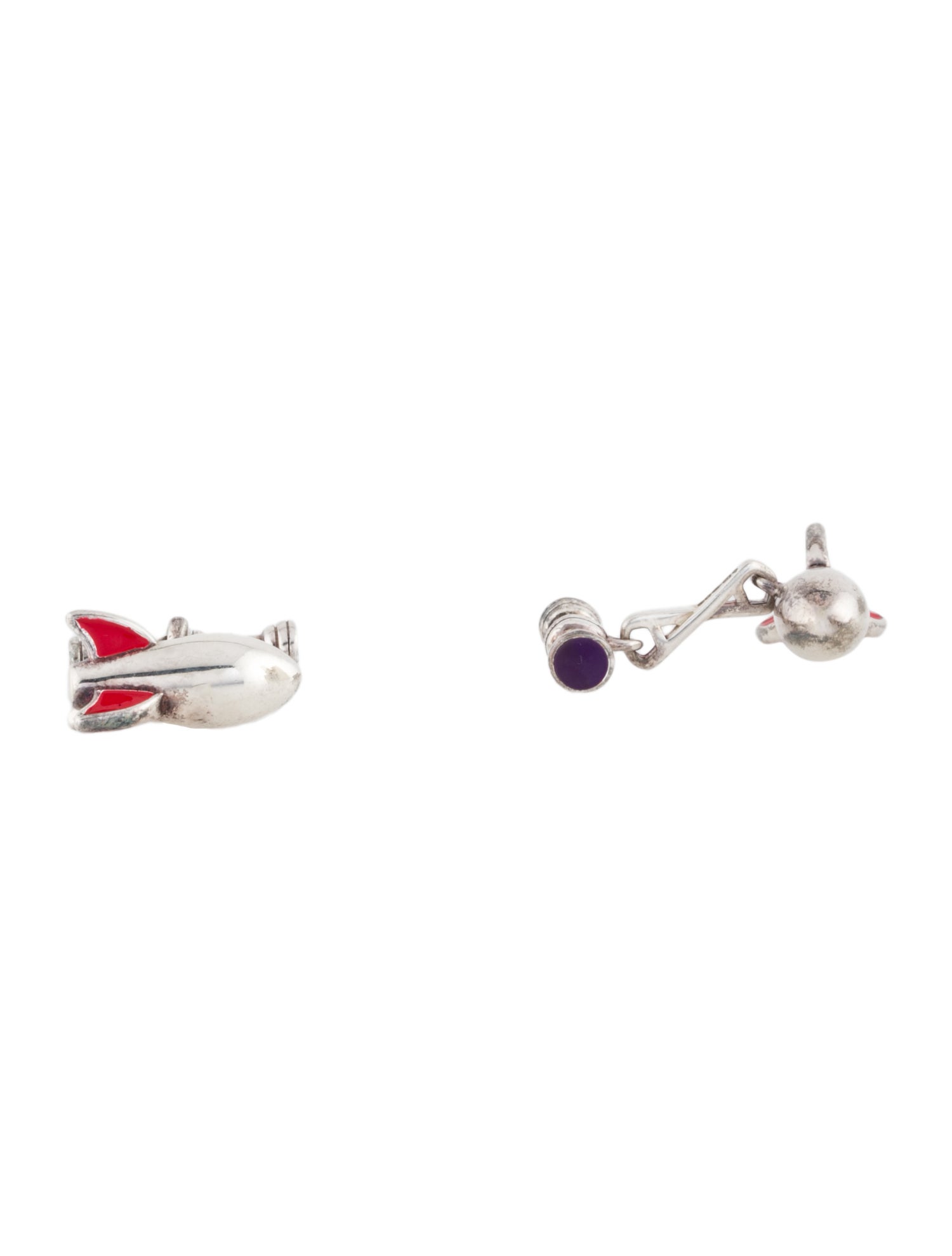 Asprey Enamel Rocketship Cufflinks