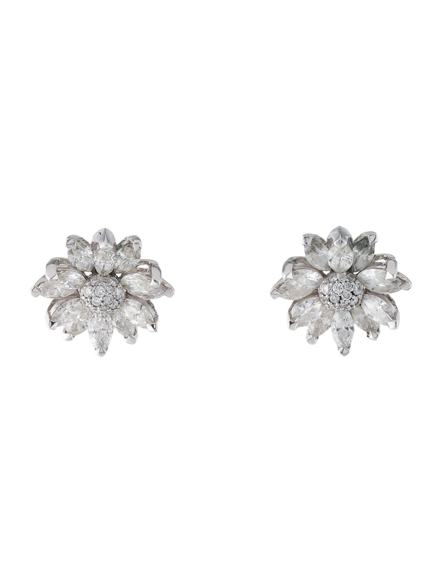 Asprey 18K 2.88ctw Diamond Daisy Heritage Earrings