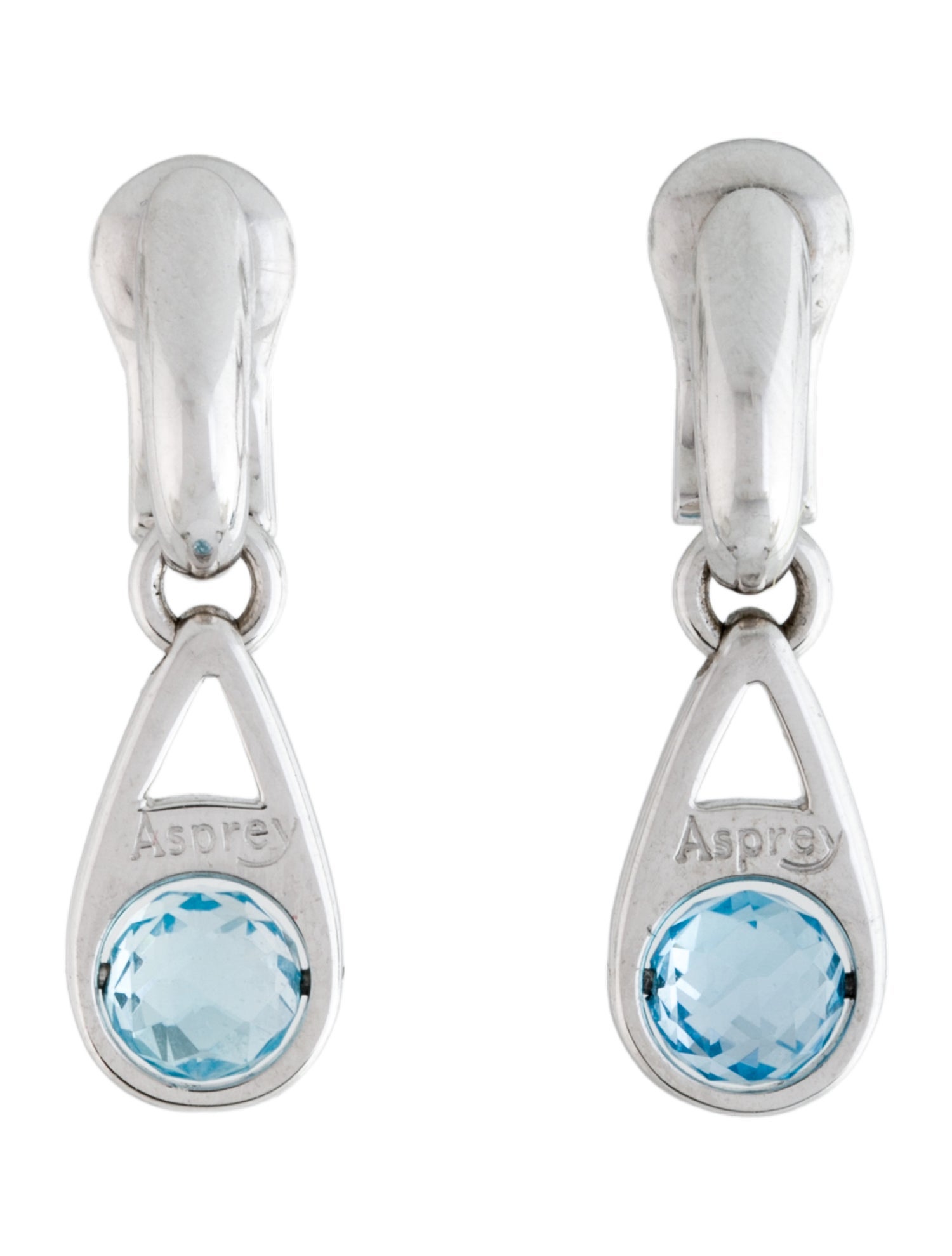 Asprey 18K Topaz Drop Earclips