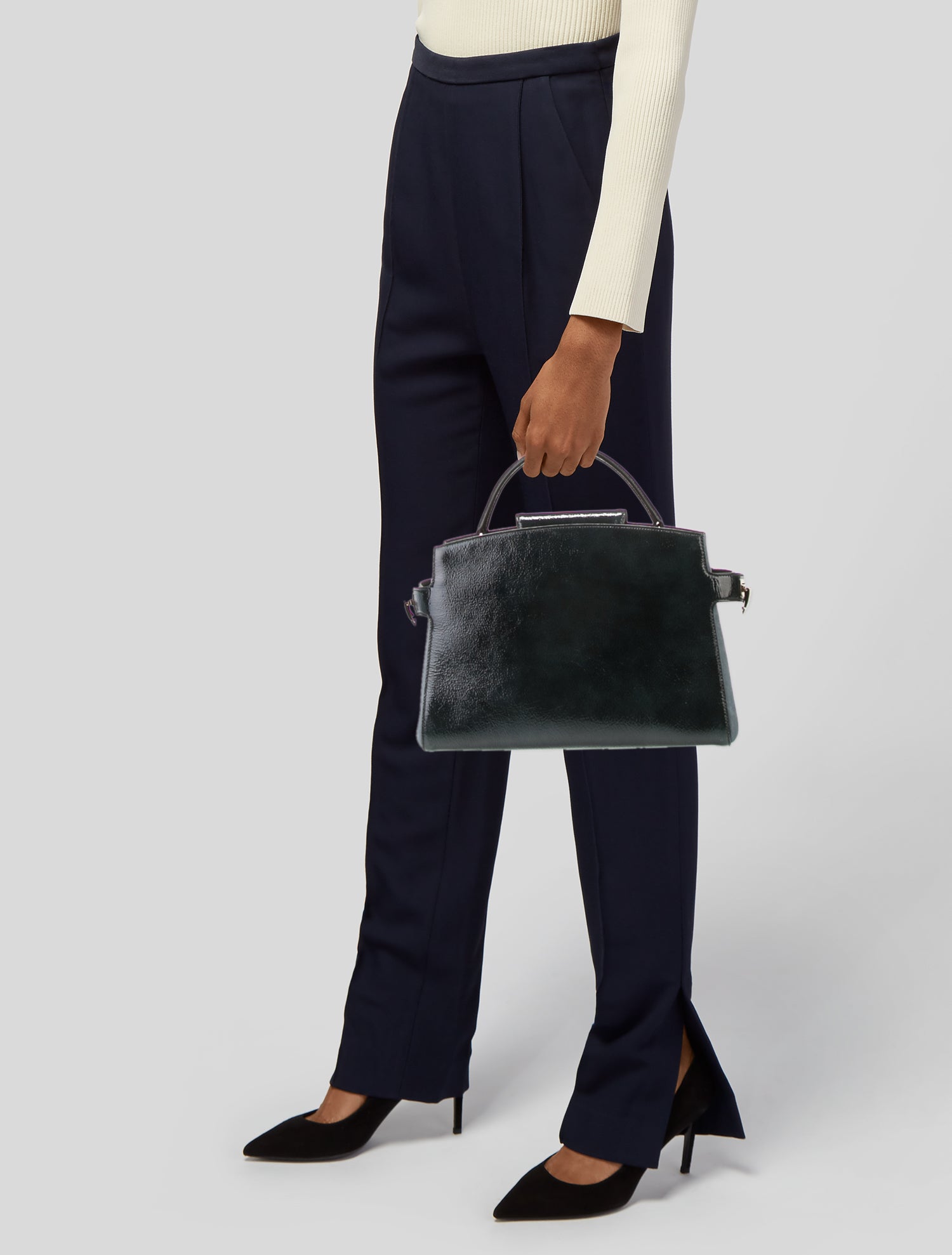 Asprey Patent Leather Top Handle Bag