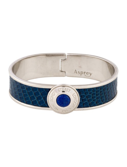Asprey Lapis Lazuli & Lizard Bond Street Narrow Button Cuff Bracelet