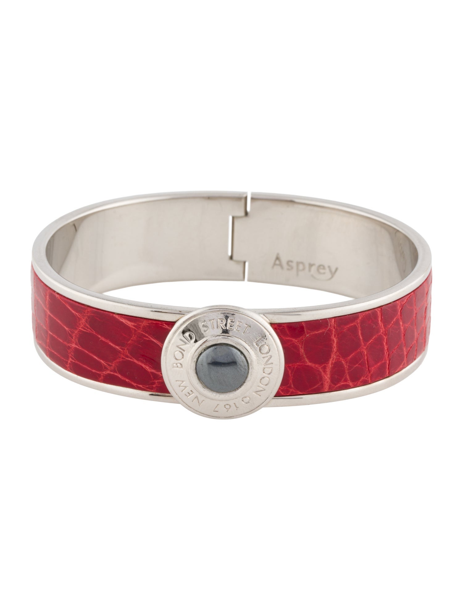 Asprey Crocodile Bond Street Narrow Button Cuff
