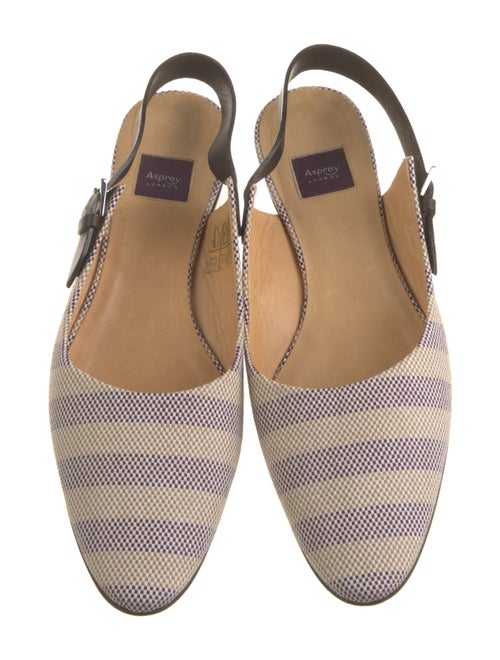 Asprey Printed Leather Trim Embellishment Slingback Flats