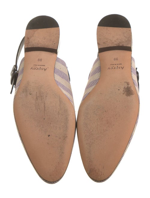 Asprey Printed Leather Trim Embellishment Slingback Flats