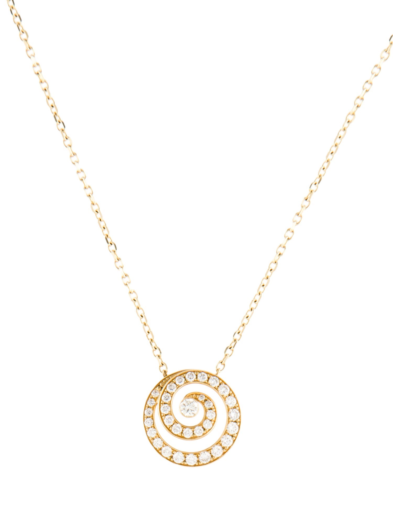 Asprey 14K Diamond Swirl Pendant Necklace