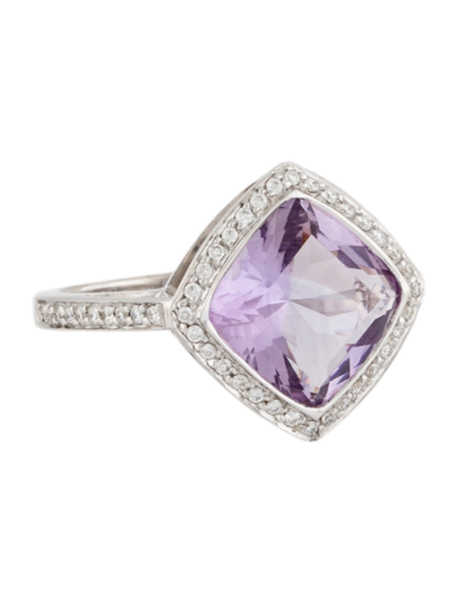 Asprey 18K Amethyst & Diamond Cocktail Ring